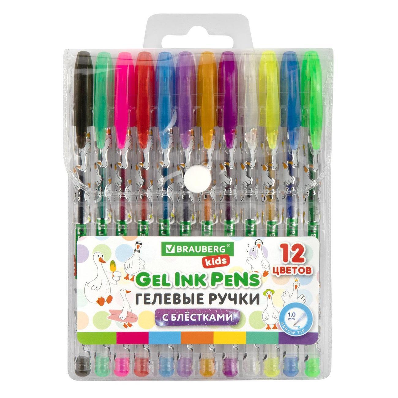 Изображение товара Ручка для письма Brauberg Ручки гелевые BRG KIDS 12 цв БЛЁСТКИ линия 0,7 мм