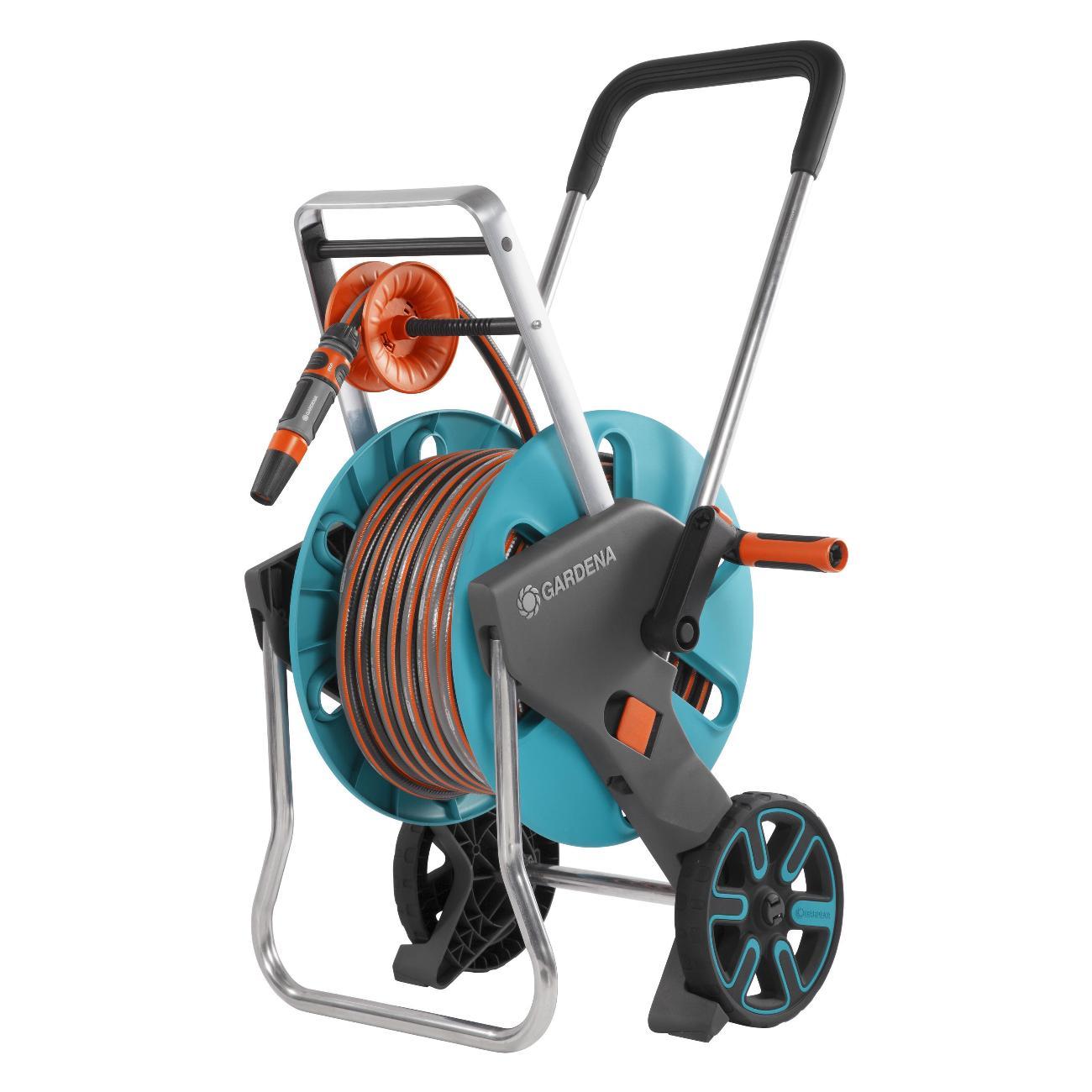 Изображение товара Тележка для шланга Gardena Тележка для шланга CleverRoll M Easy с шлангом FLEX 20 м (13 мм (1/2") и комплектом для полива