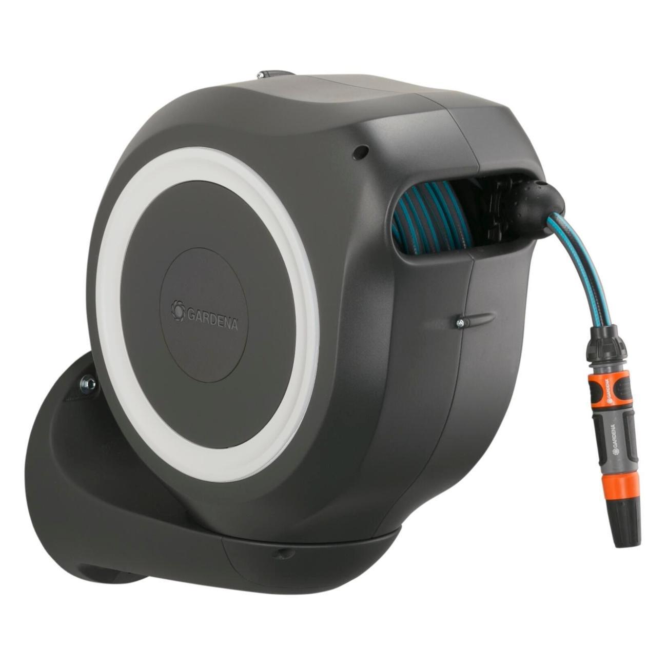 Изображение товара Катушка для шланга Gardena Катушка со шлангом настенная автоматическая RollUp M (белый цвет)