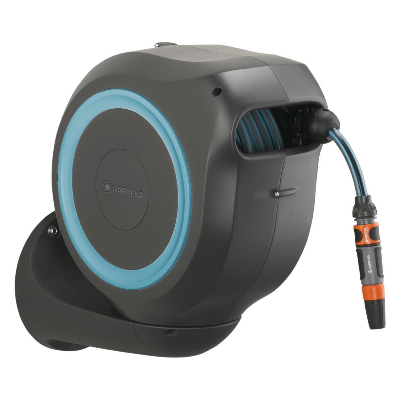 Изображение товара Катушка для шланга Gardena Катушка со шлангом настенная автоматическая RollUp M (голубой цвет) 20