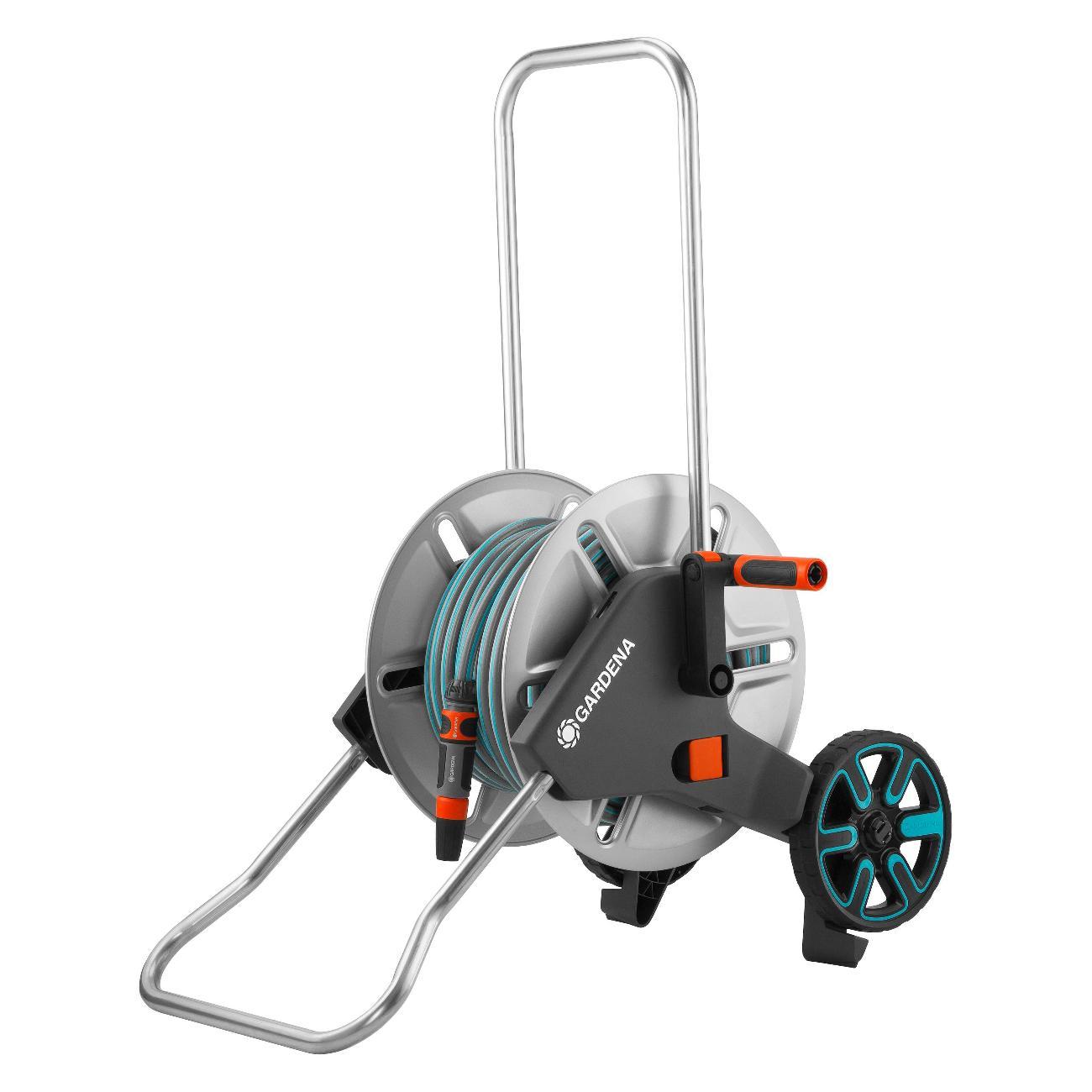 Изображение товара Тележка для шланга Gardena Тележка для шланга металлическая CleverRoll M с шлангом Classic 20 м (13 мм (1/2") и комплектом для полива
