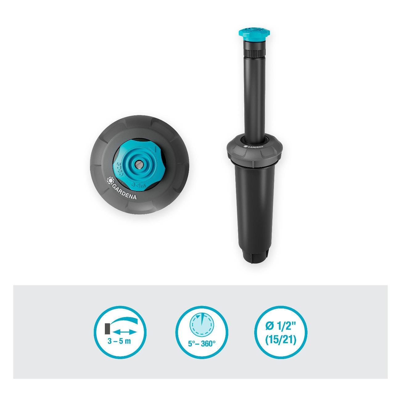 Изображение товара Дождеватель, разбрызгиватель,распылитель Gardena Дождеватель выдвижной SD80 Изображение товара Дождеватель, разбрызгиватель,распылитель Gardena Дождеватель выдвижной SD80