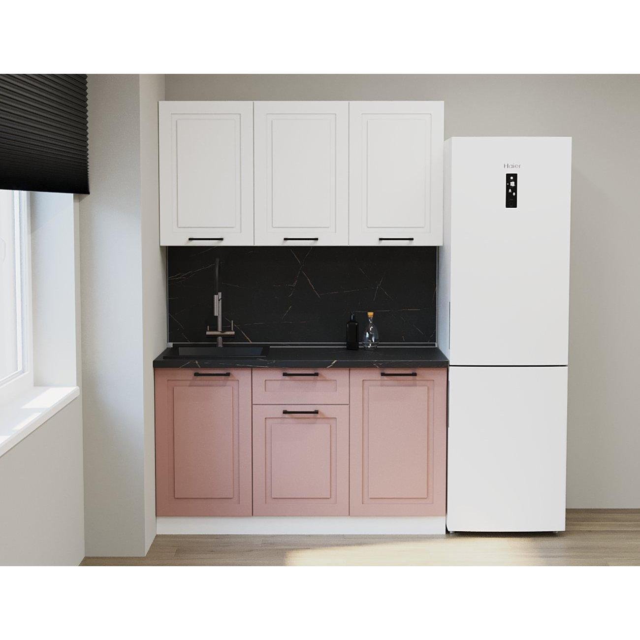 Изображение товара Кухня модульная Кухни РМ КГ Аликанте шарли белый/шарли pink, 1500 мм