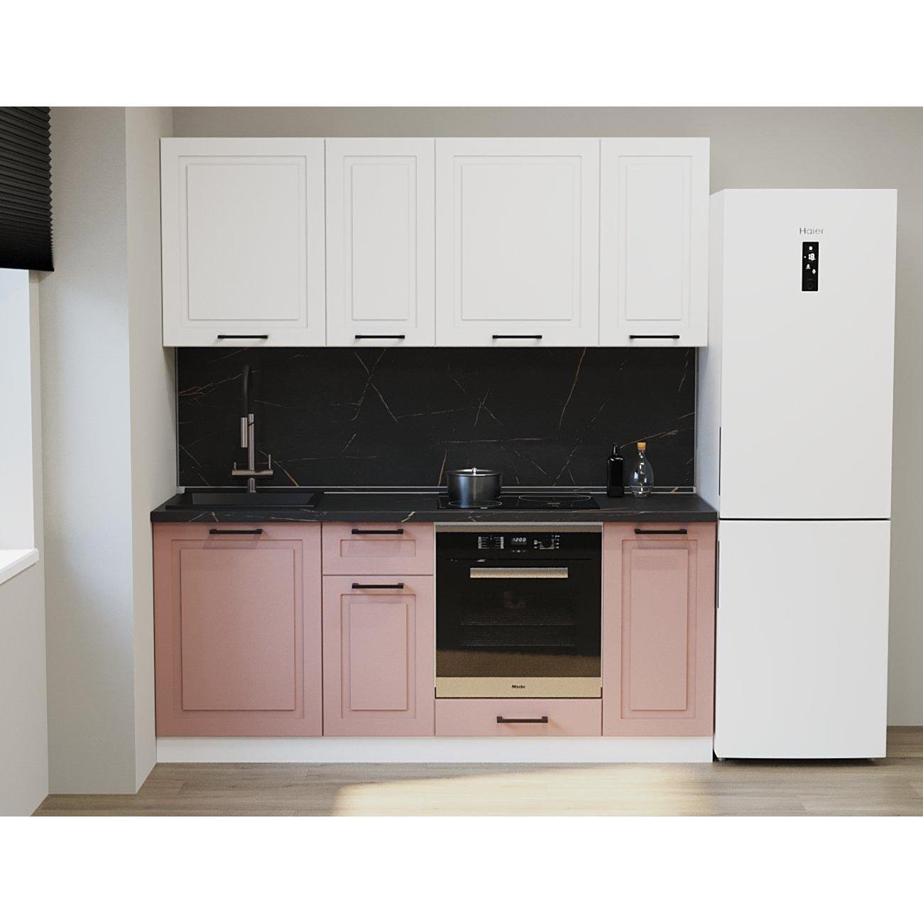 Изображение товара Кухня модульная Кухни РМ КГ Аликанте шарли белый/шарли pink, 2000 мм