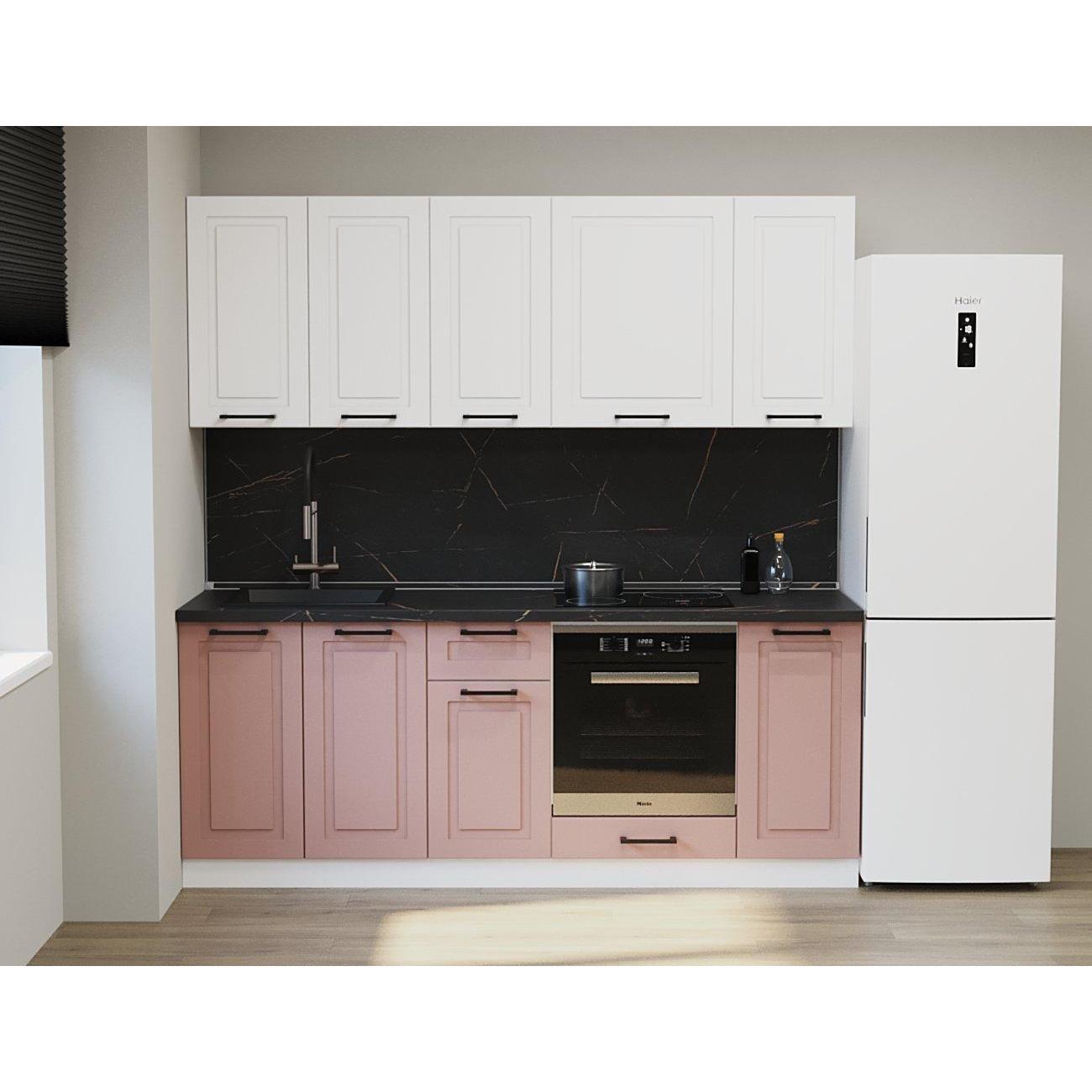 Изображение товара Кухня модульная Кухни РМ КГ Аликанте шарли белый/шарли pink, 2200 мм