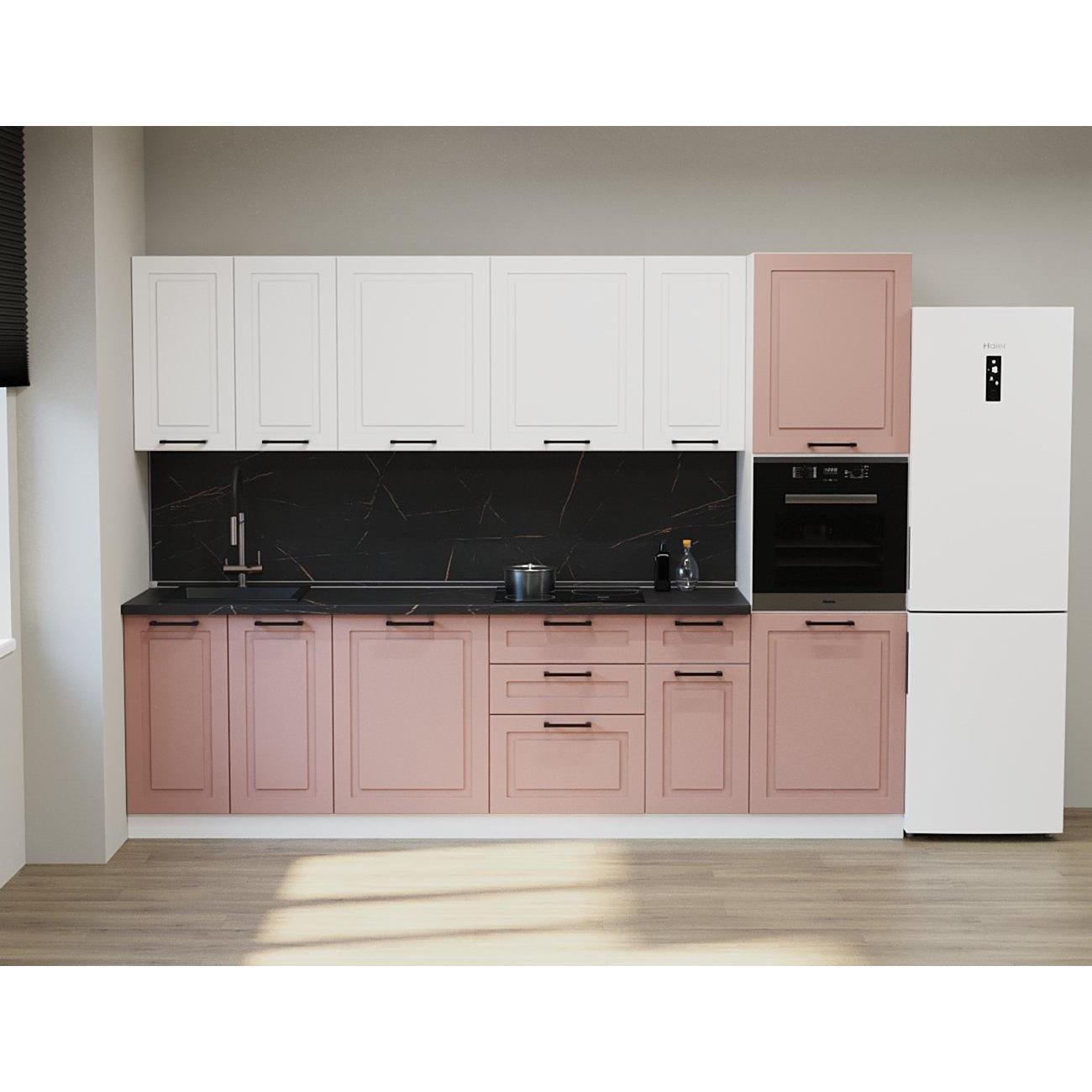 Изображение товара Кухня модульная Кухни РМ КГ Аликанте шарли белый/шарли pink, 3000 мм