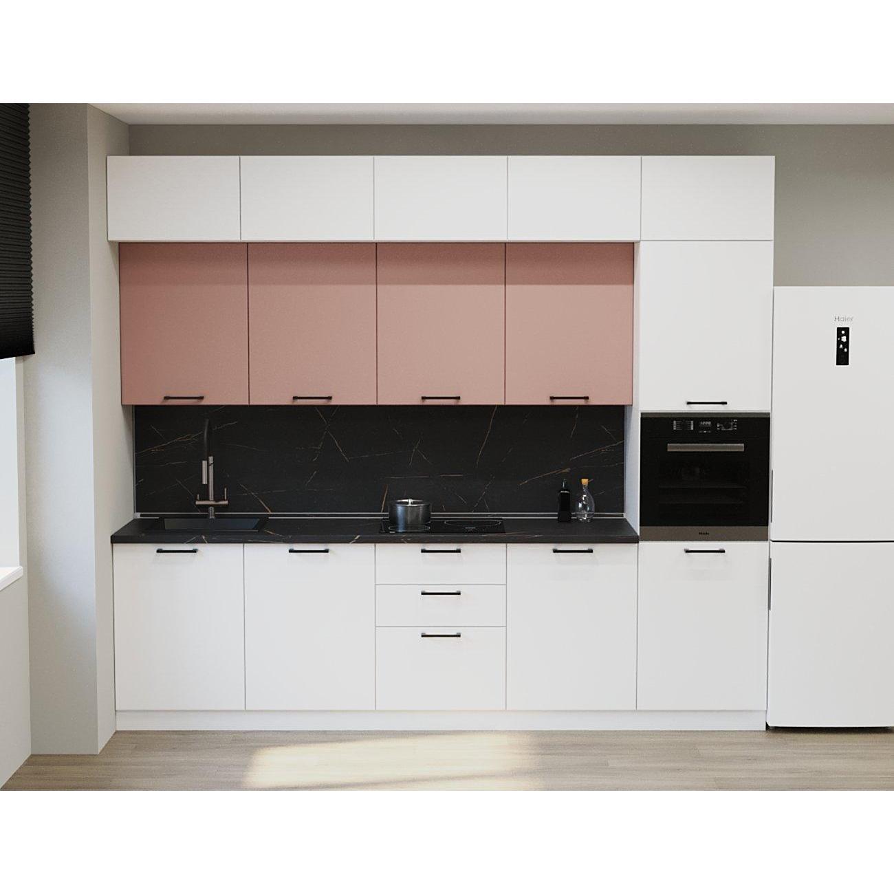 Изображение товара Кухня модульная Кухни РМ КГ Аликанте шарли белый/шарли pink, 3000 мм