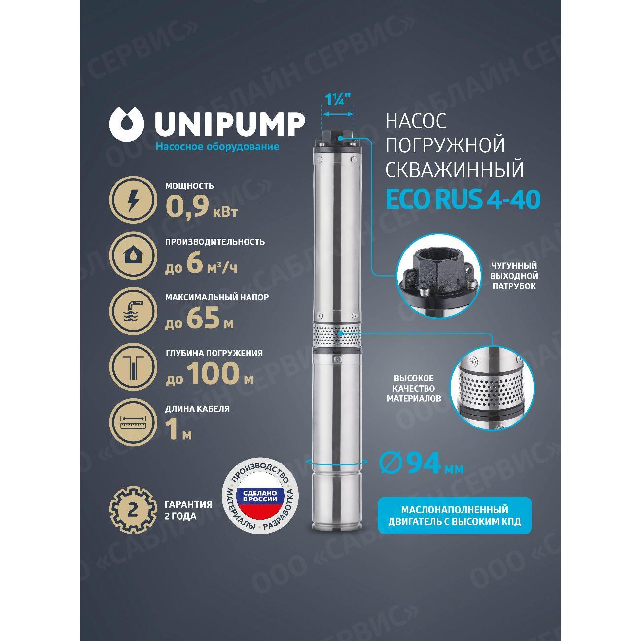 Изображение товара Насос погружной UNIPUMP ECO RUS_39027