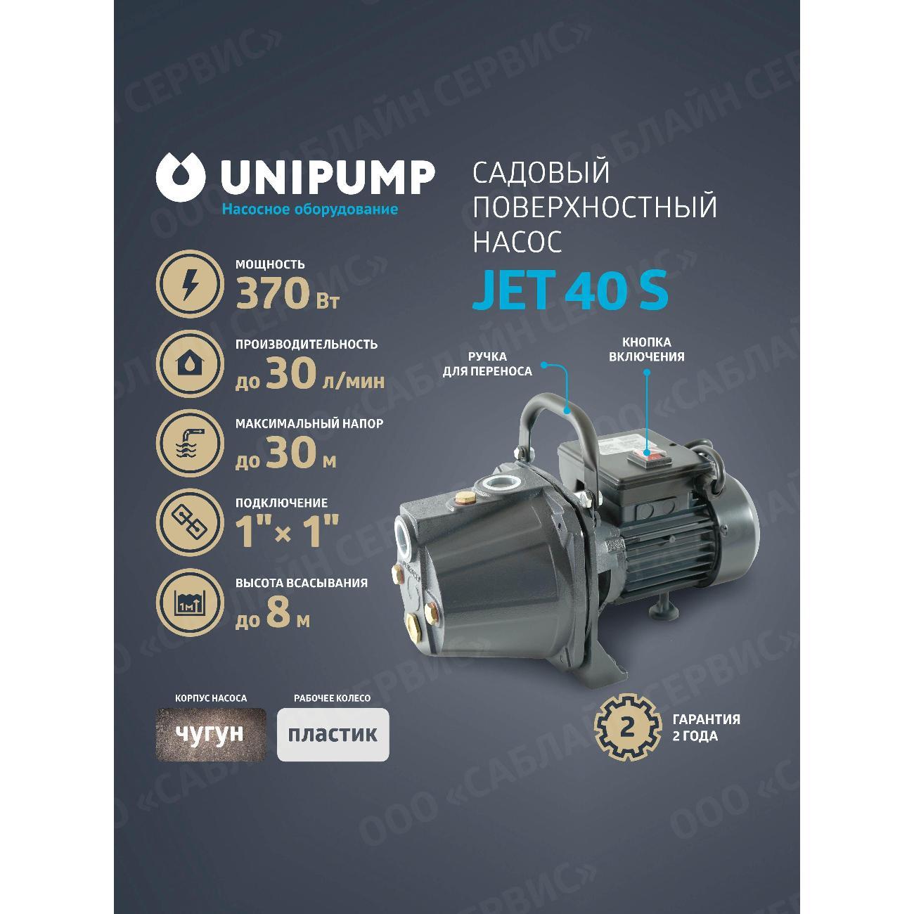 Изображение товара Насос поверхностный UNIPUMP JETS2902/._красный_темно-серый_30_30
