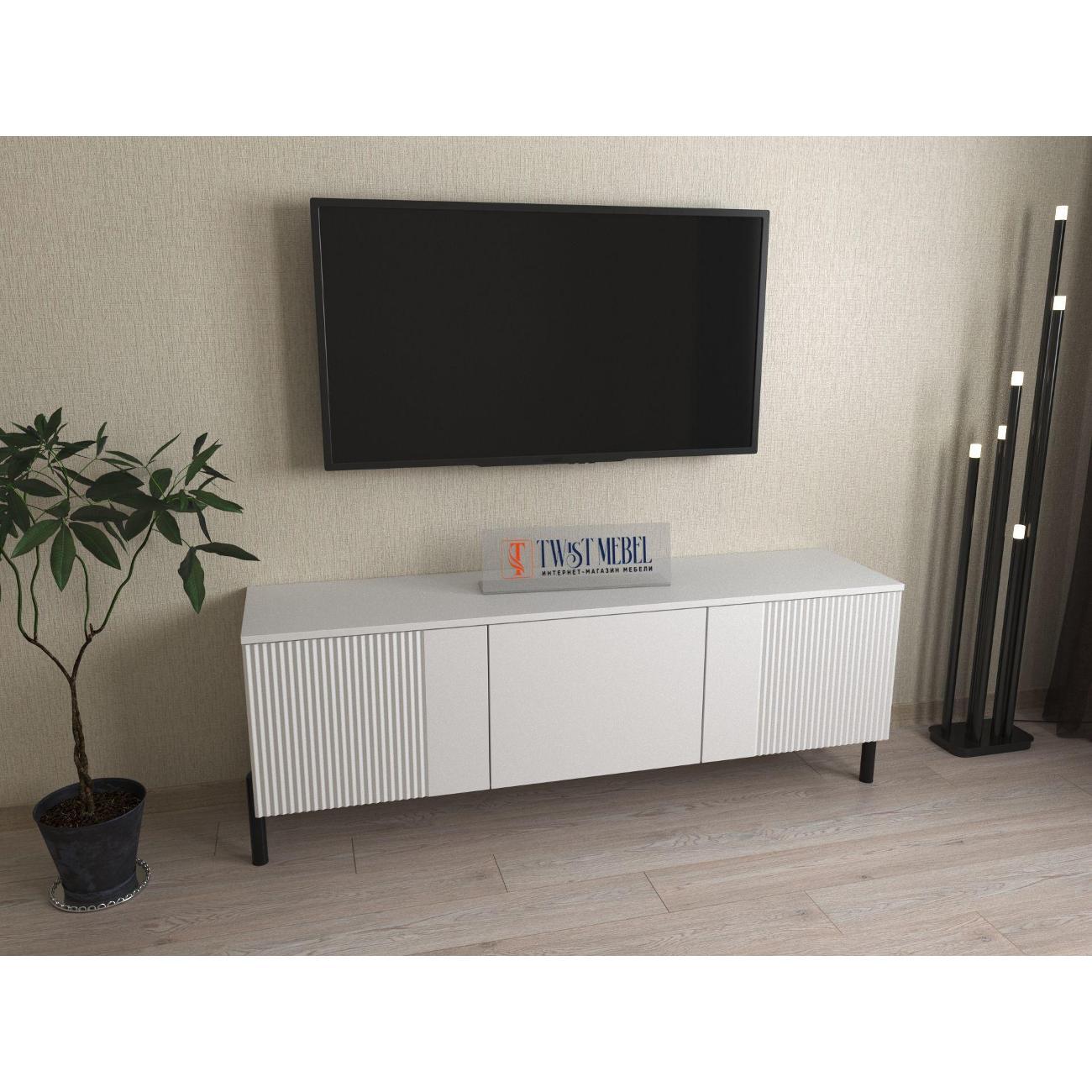 Изображение товара Тумба под телевизор Twist mebel Вельвет-2 в белом цвете