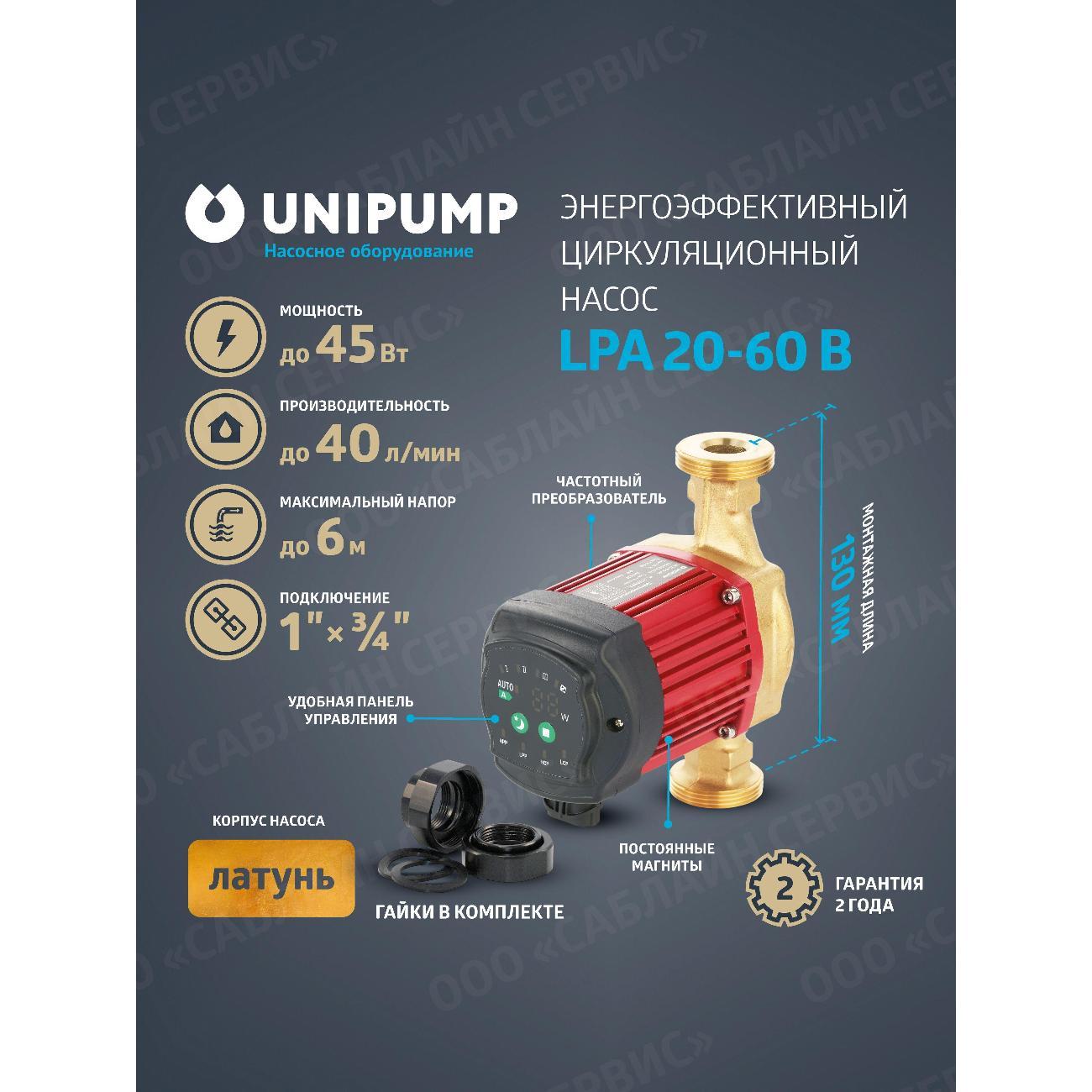 Изображение товара Насос поверхностный UNIPUMP LPA20B