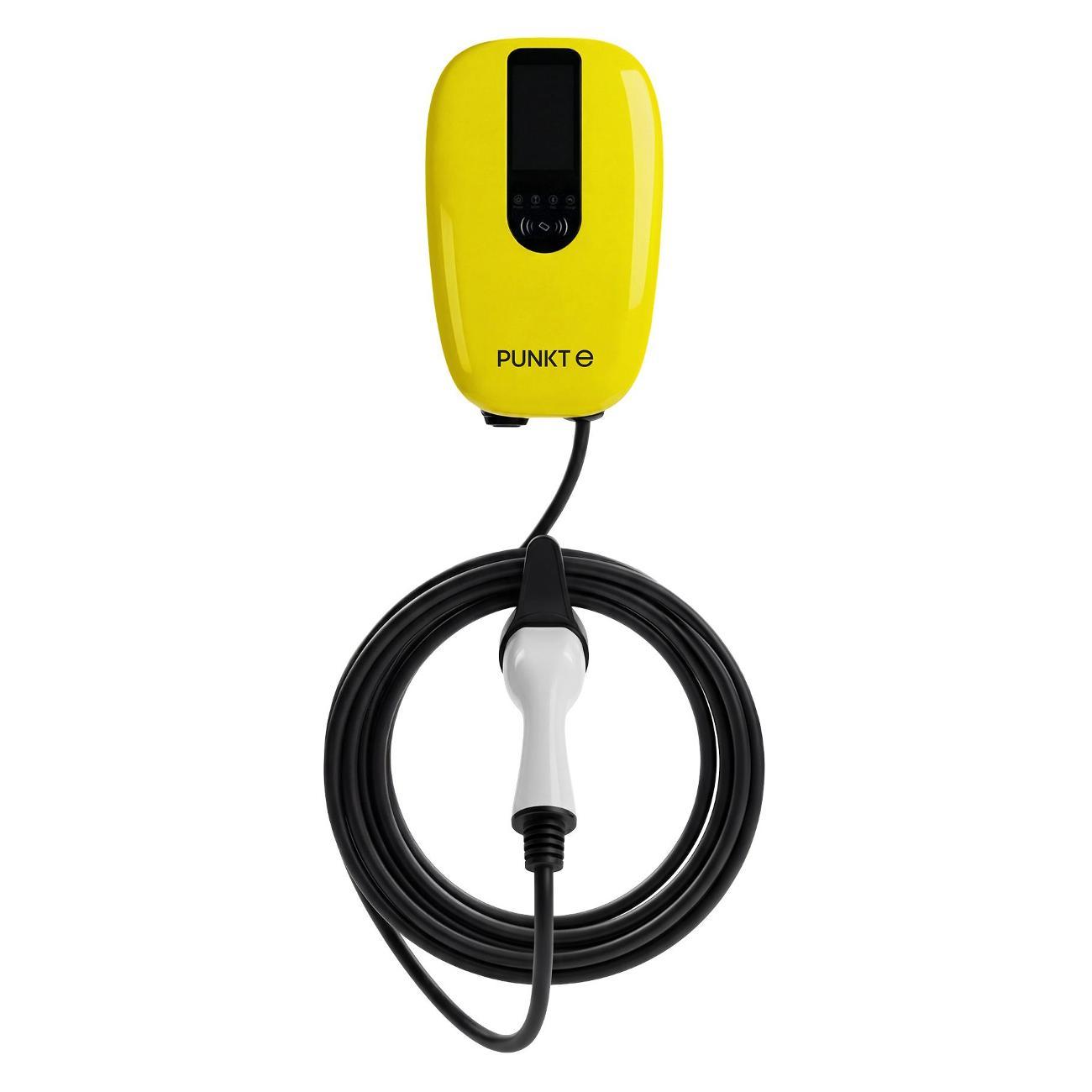 Изображение товара Зарядная станция для электромобиля PUNKT E МИНИ Для дома 11 кВт Type 2 желтая Изображение товара Зарядная станция для электромобиля PUNKT E МИНИ Для дома 11 кВт Type 2 желтая