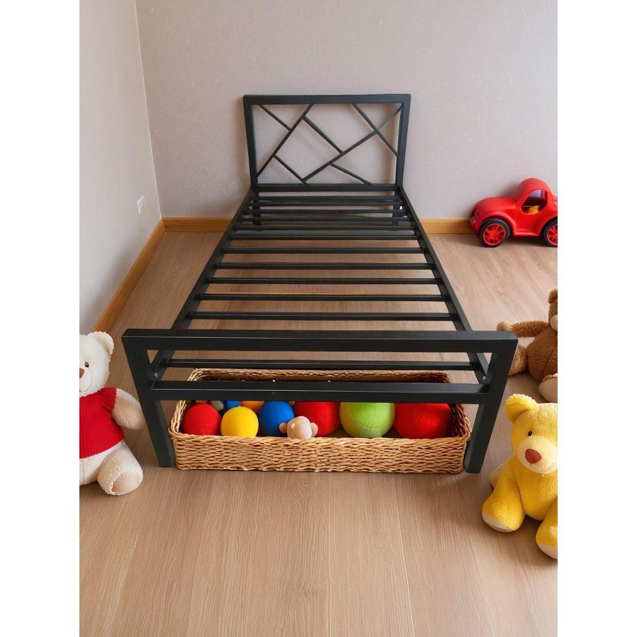 Изображение товара Кровать LOFT Mebel Цезарион черного цвета с металлическим каркасом Изображение товара Кровать LOFT Mebel Цезарион черного цвета с металлическим каркасом