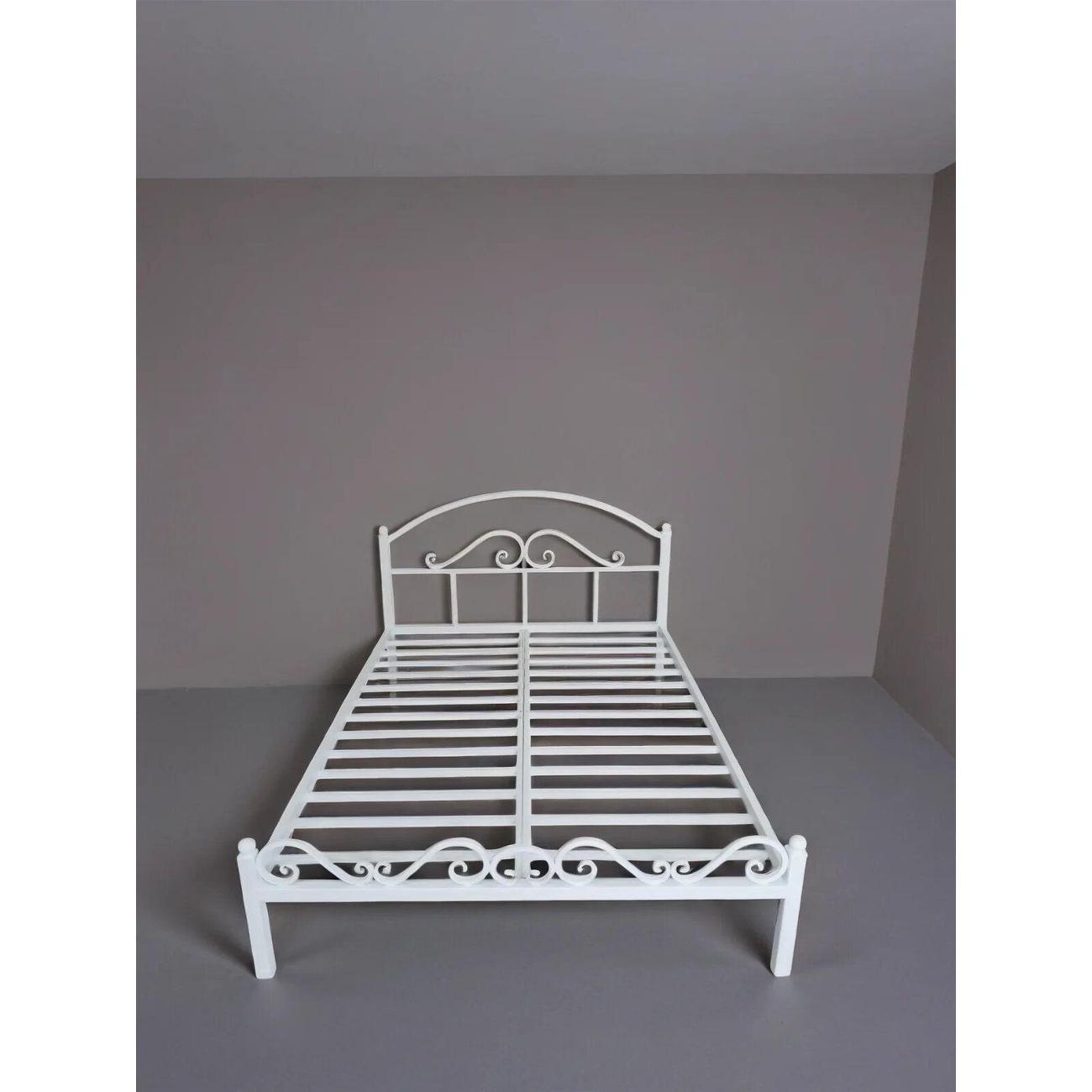 Изображение товара Кровать металлокаркасная LOFT Mebel Ариэль 1.5 белая, стиль и надежность
