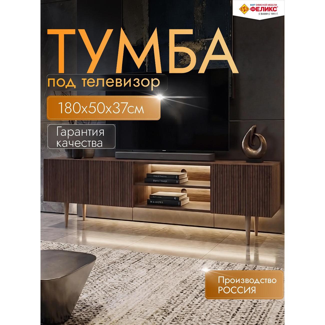 Изображение товара Тумба под телевизор Феликс Риф с защитой и большим хранением Изображение товара Тумба под телевизор Феликс Риф с защитой и большим хранением