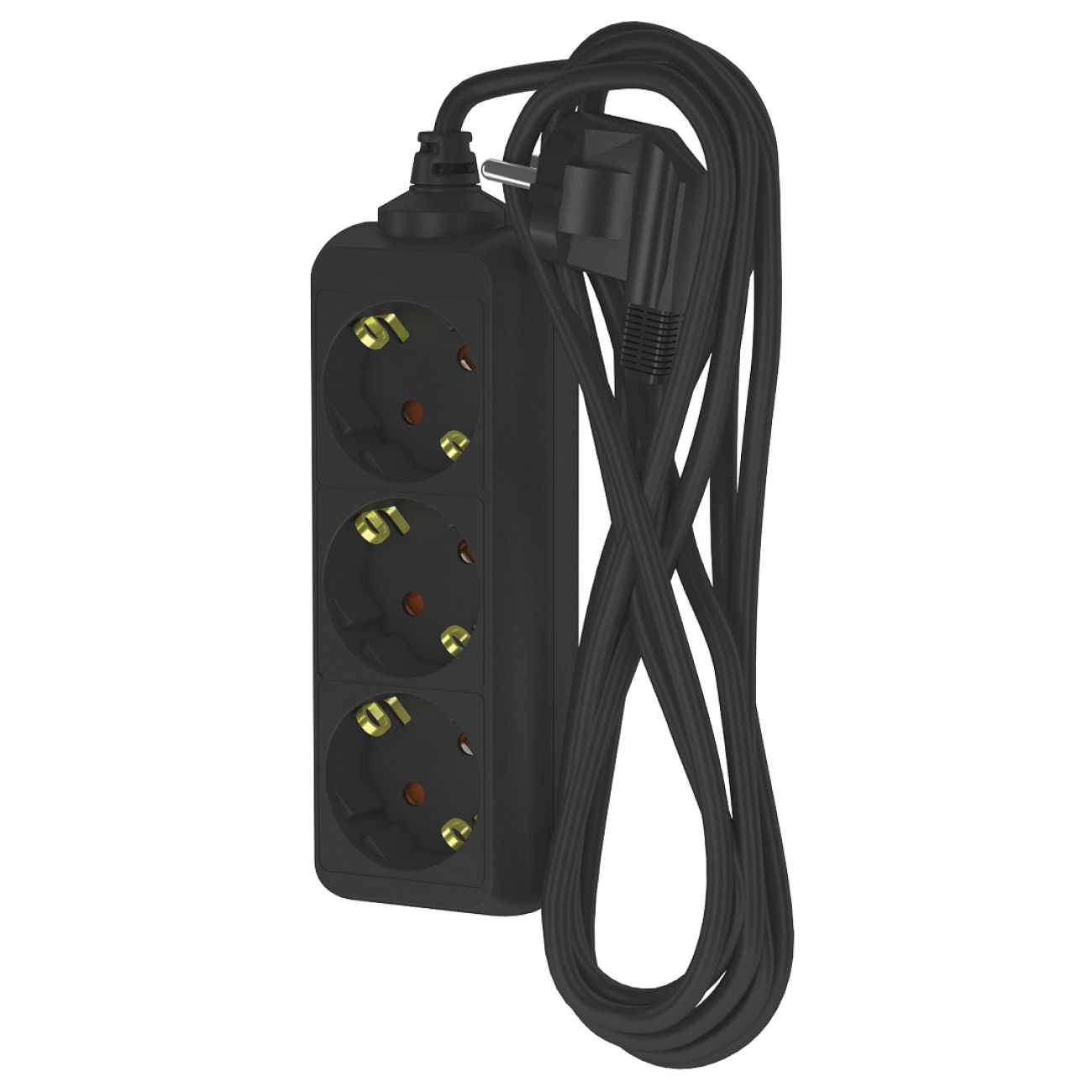 Изображение товара Удлинитель Фотон 22724 16-53Е (5м, 3 розетки, заземление, черный)