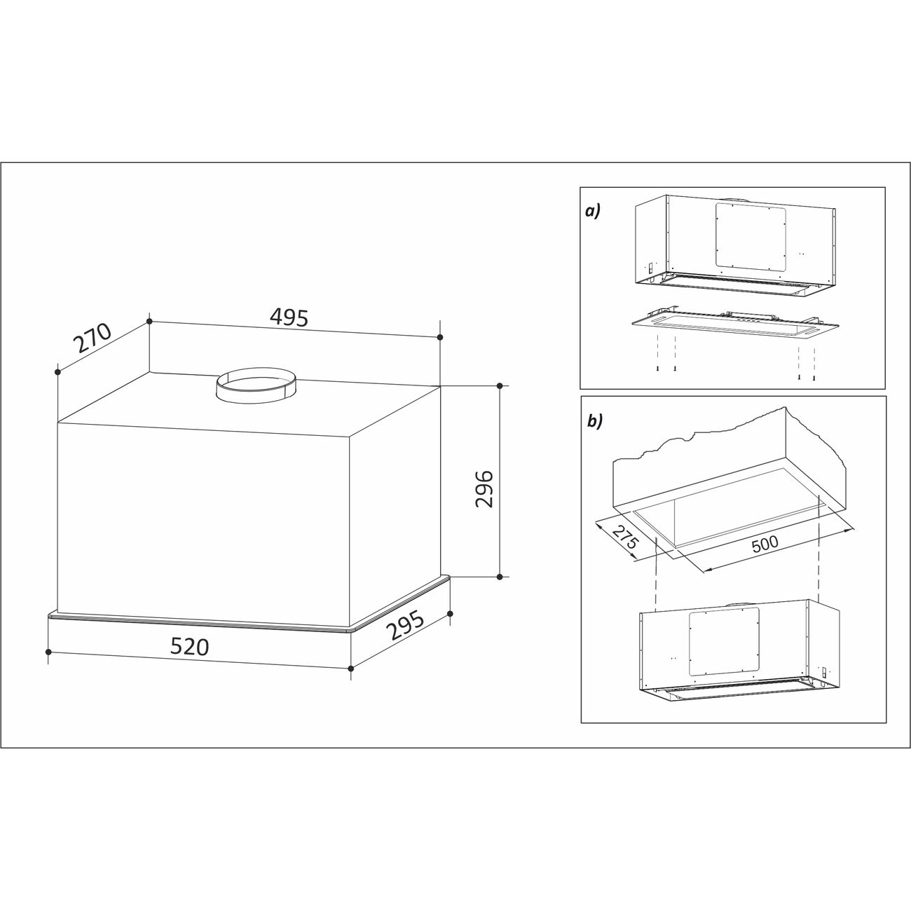 Вытяжка встраиваемая в шкаф 60 см exiteq ex 1236 white e10139