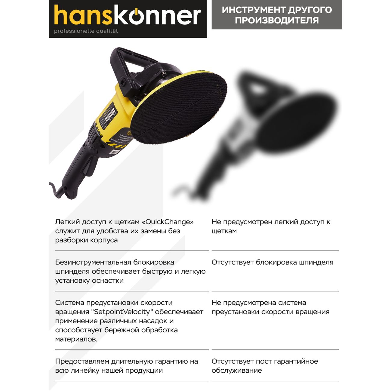 Купить Машина полировальная Hanskonner HAG918CP в каталоге интернет  магазина М.Видео по выгодной цене с доставкой, отзывы, фотографии - Москва