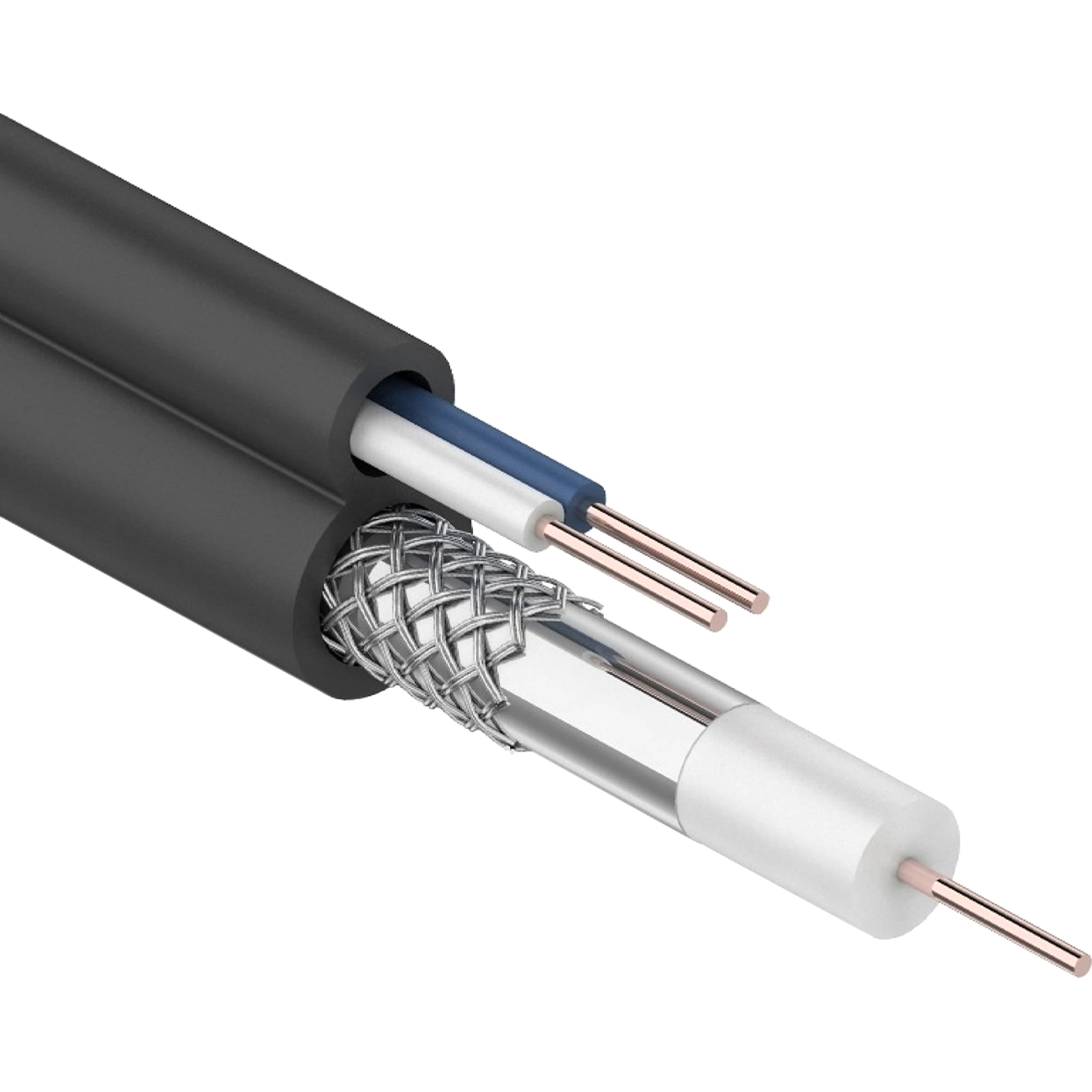 Изображение товара Кабель силовой Rexant ККСВ-П 2х0,5мм, бухта 100м, черный