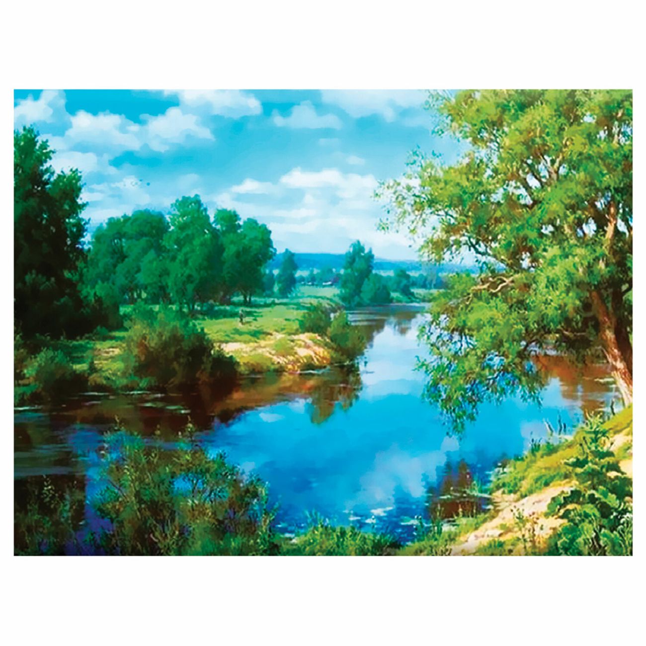 Изображение товара Картина стразами Остров сокровищ На берегу реки, 30х40см (662407)