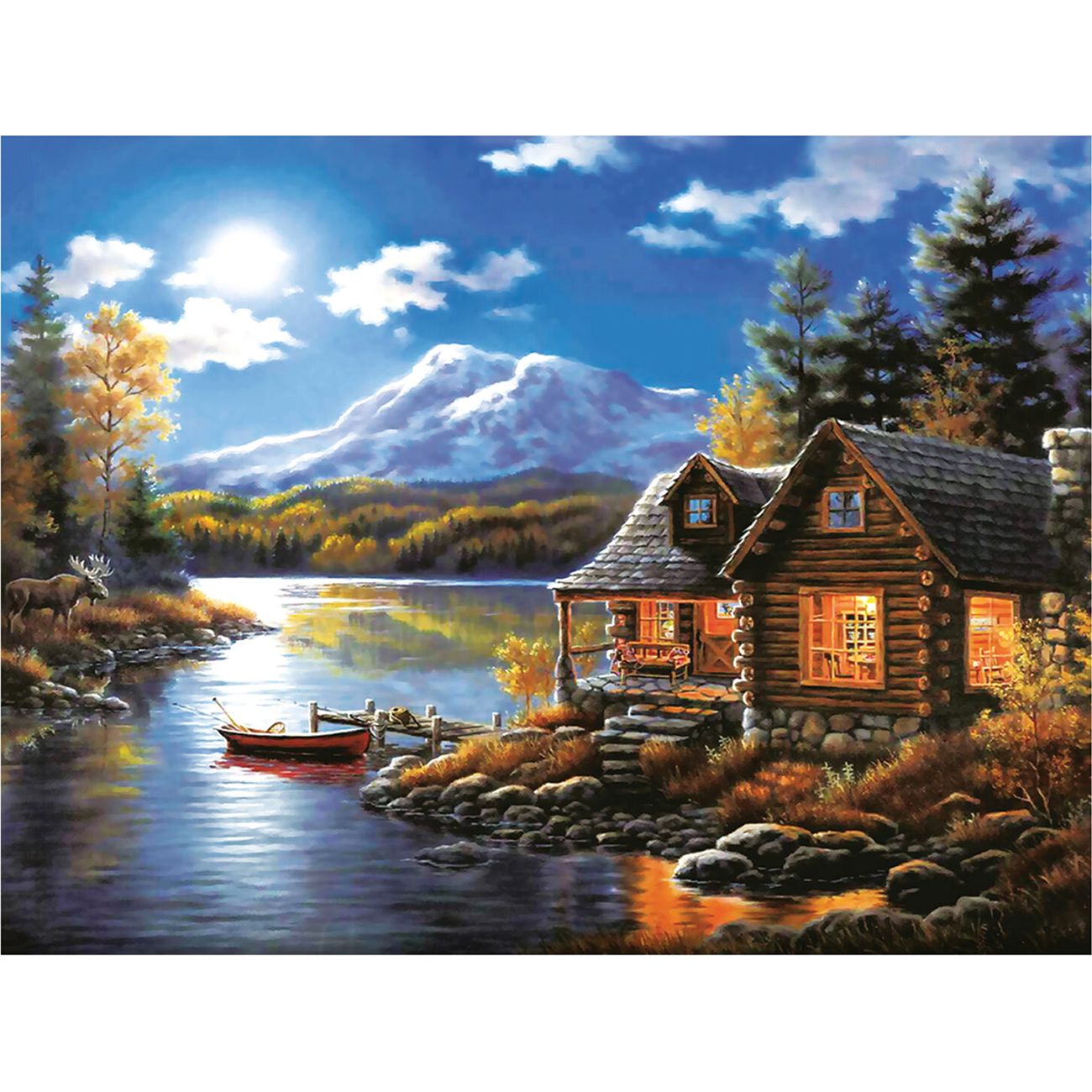 Изображение товара Картина стразами Остров сокровищ Вечер в горах, 30х40см (662409)