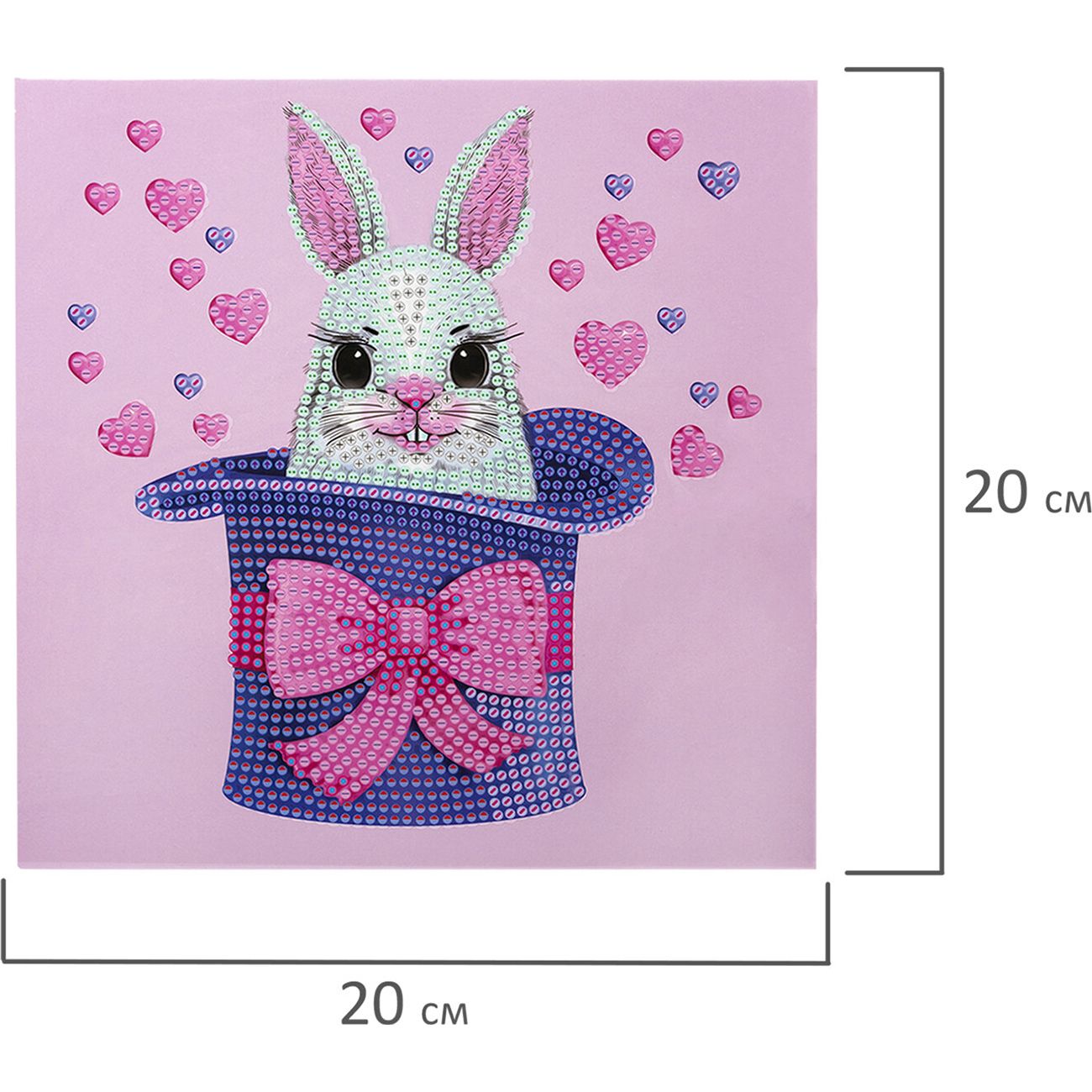 Изображение товара Картина стразами Юнландия Заяц в шляпе, 20х20см (662435)