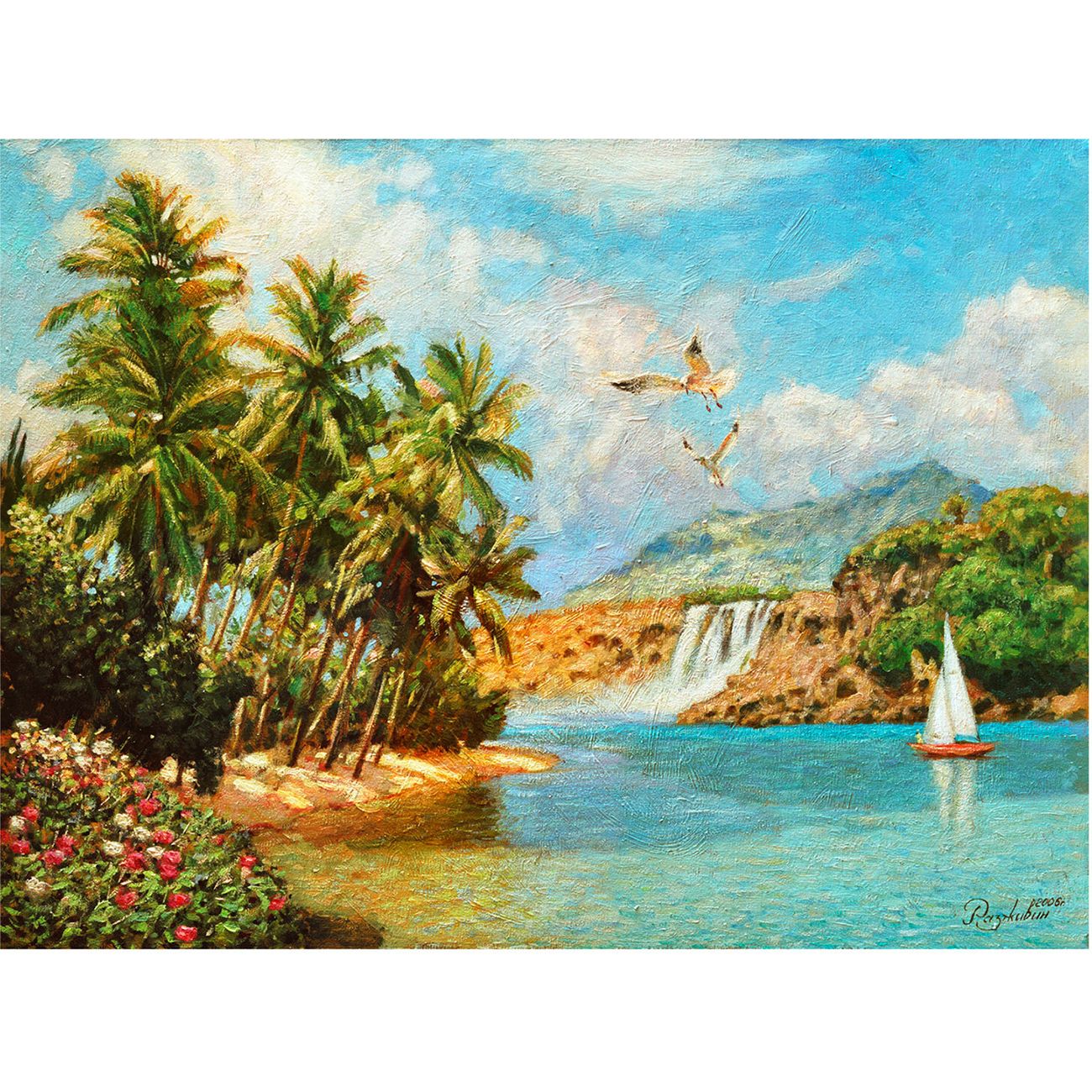 Изображение товара Картина стразами Остров сокровищ Солнце южного моря, 30х40см (662567)