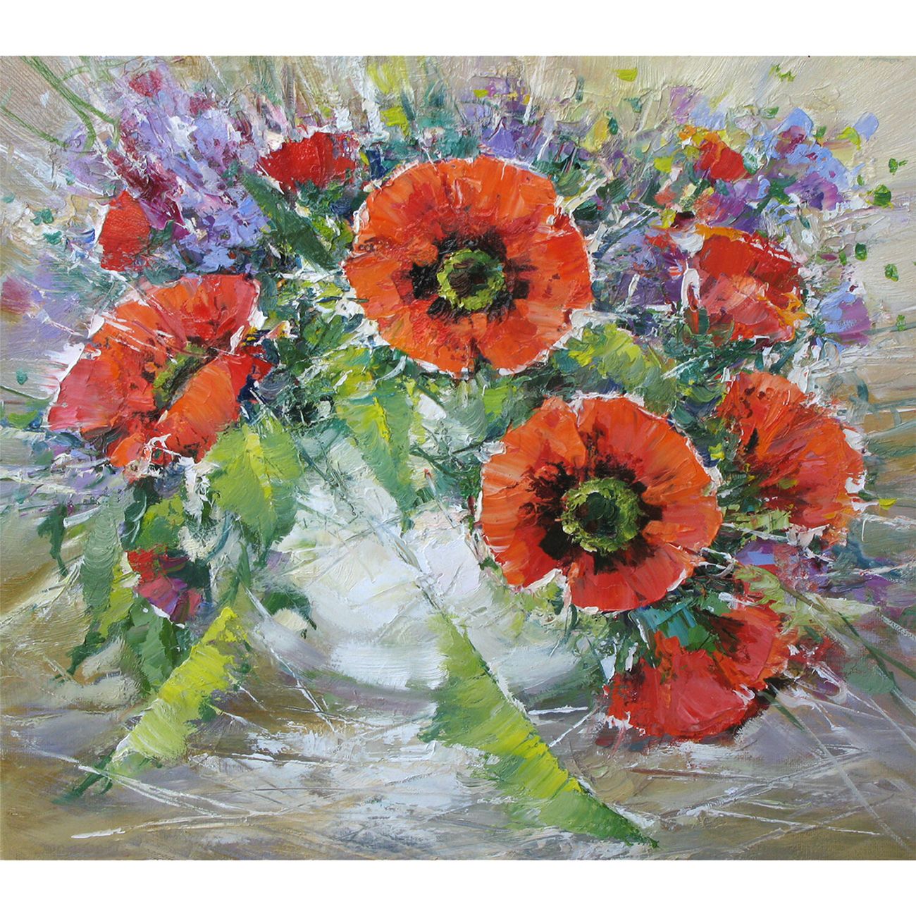 Изображение товара Картина стразами Остров сокровищ Букет маков, 30х40см (662572)