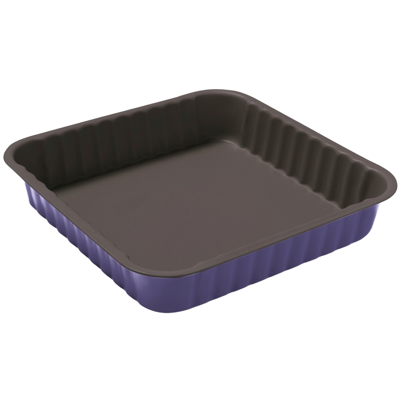 Изображение товара Форма для выпекания (металл) Guardini Bon Ton квадратная рифленая фиолетовая 24х24 см