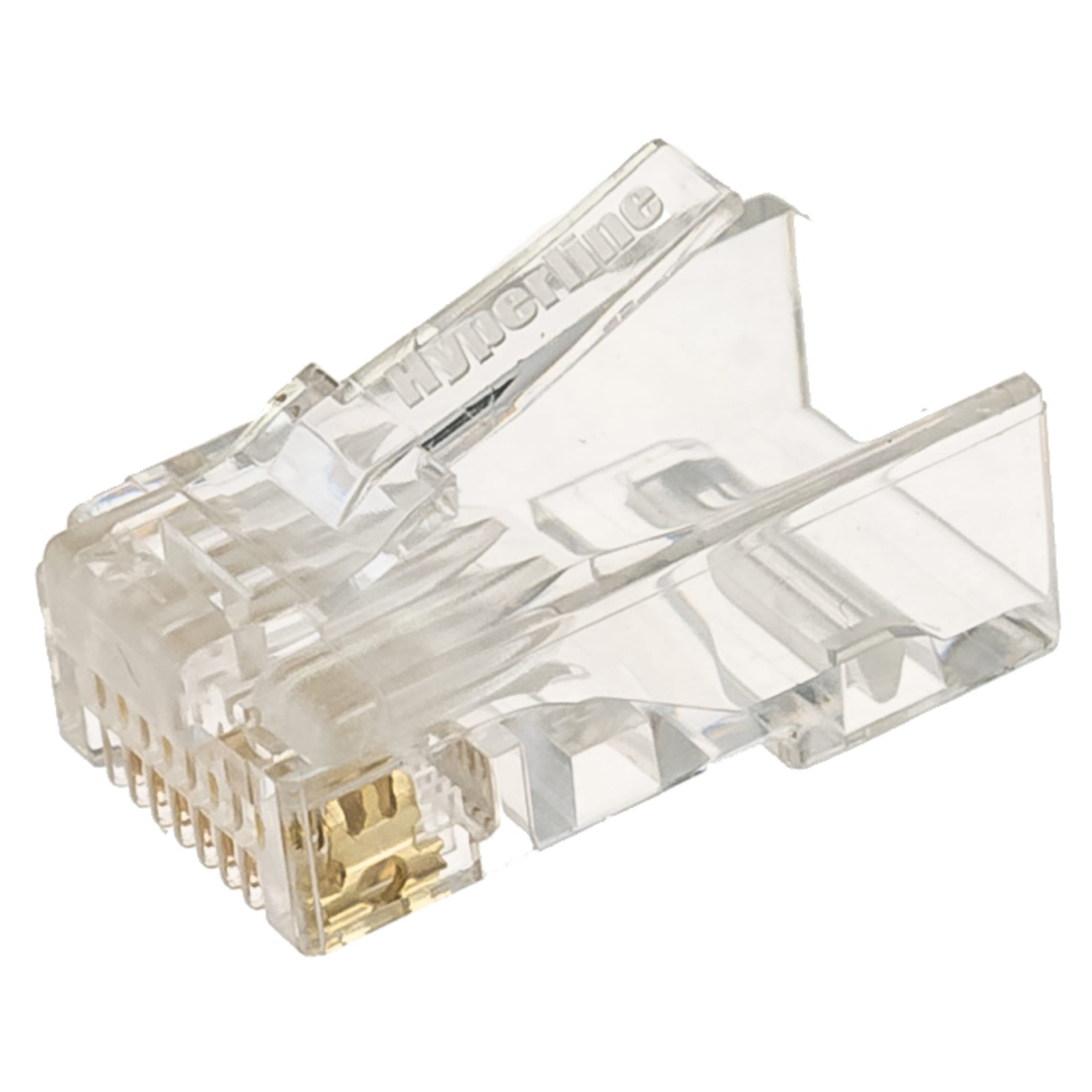 Коннекторы hyperline. Разъем RJ-45(8p8c) под витую пару, категория 5e (50 μ'/ 50 микродюймов)(100 шт)'. Разъем Hyperline RJ-45 (8p8c) под витую пару, категория 5e (50μ"/ 50 микродюймов). Разъем Plug-8p8c-u-c5-100. Hyperline Plug-8p8c-u-c5-100