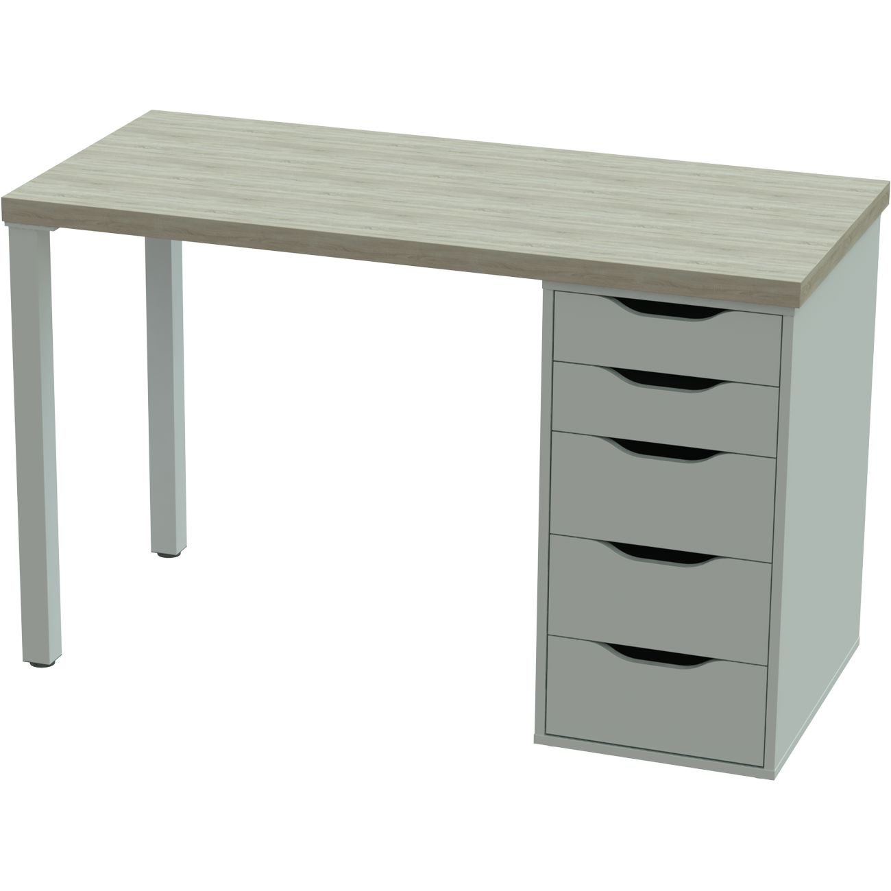 Изображение товара Стол письменный Гуд Лакк Ингар 1/5Т 120x75x55 дуб беленый/белый