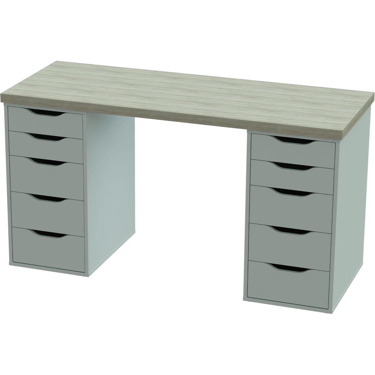 Изображение товара Стол письменный Гуд Лакк Ингар 2/55 140x75x55 дуб беленый/белый