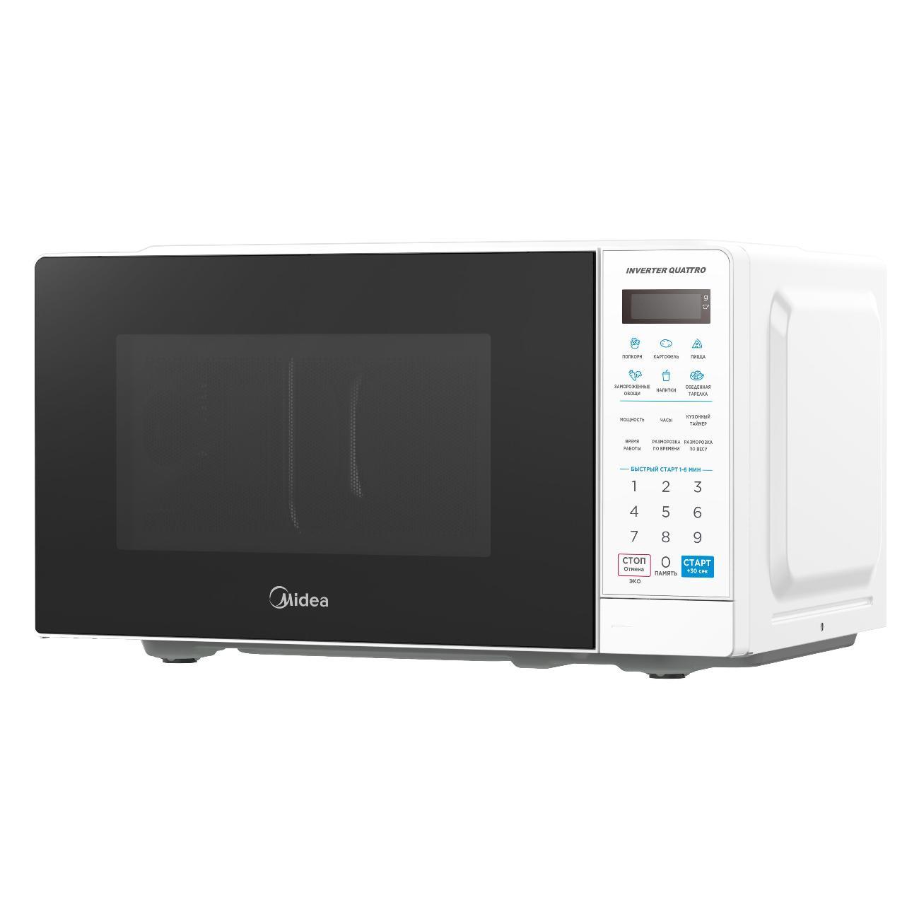 Изображение товара Микроволновая печь MIDEA EM719M2Z-W с инвертором и автоматическими программами Изображение товара Микроволновая печь MIDEA EM719M2Z-W с инвертором и автоматическими программами
