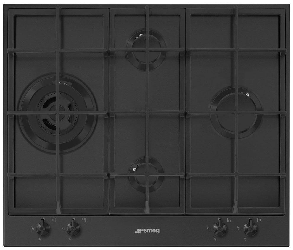 Изображение товара Газовая варочная панель Smeg PX364LMB 4 конфорки с двойной короной Изображение товара Газовая варочная панель Smeg PX364LMB 4 конфорки с двойной короной