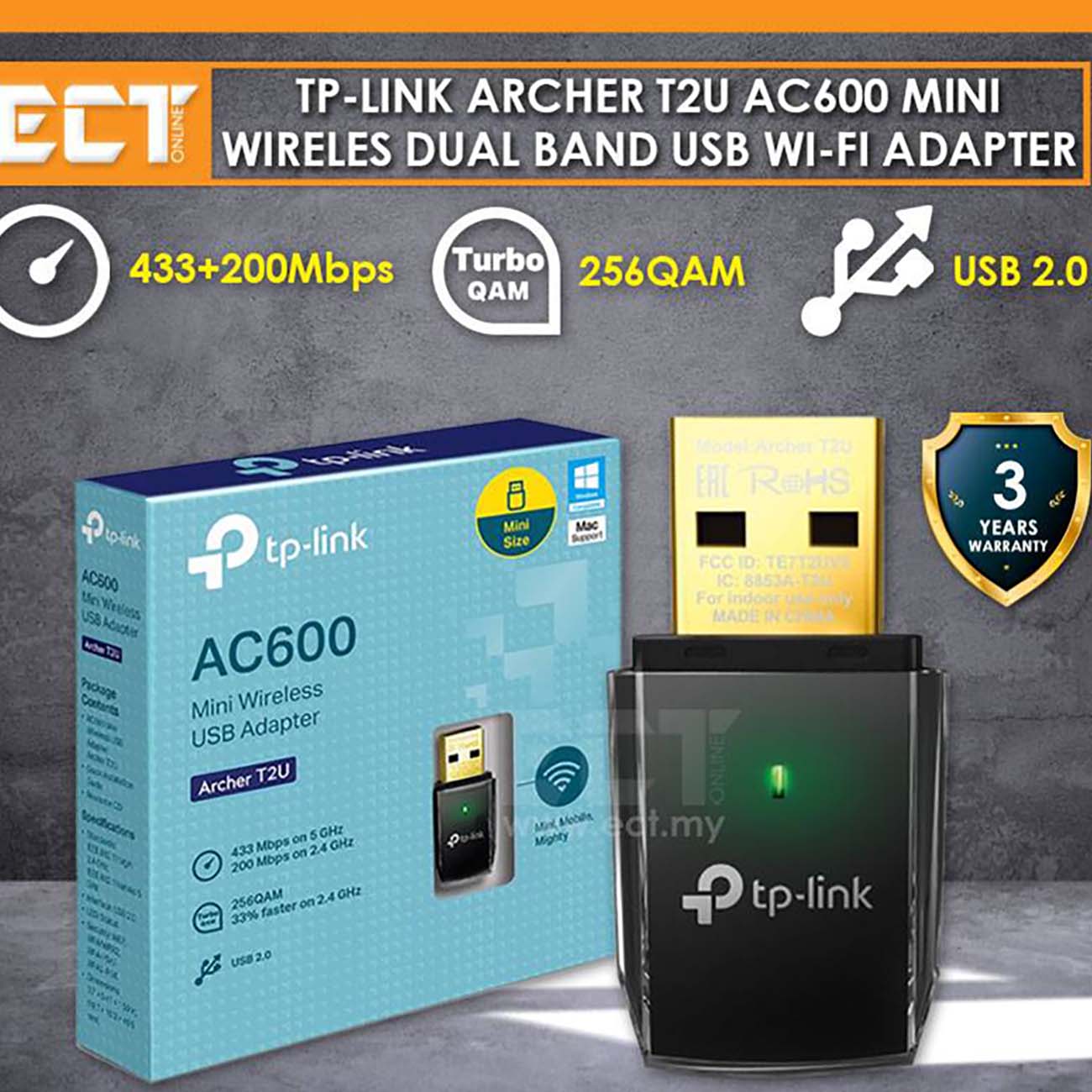 Приемник Wi-Fi TP-Link Archer T2U