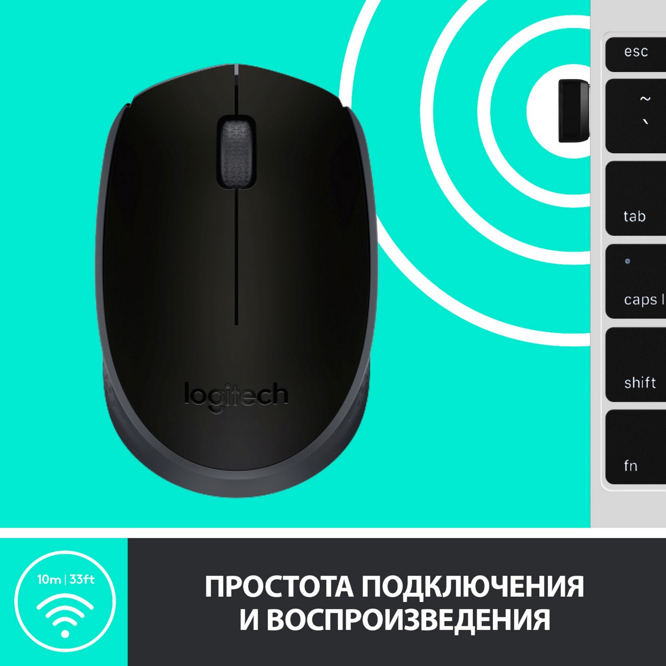 Мышь беспроводная Logitech M171 Black (910-004424)