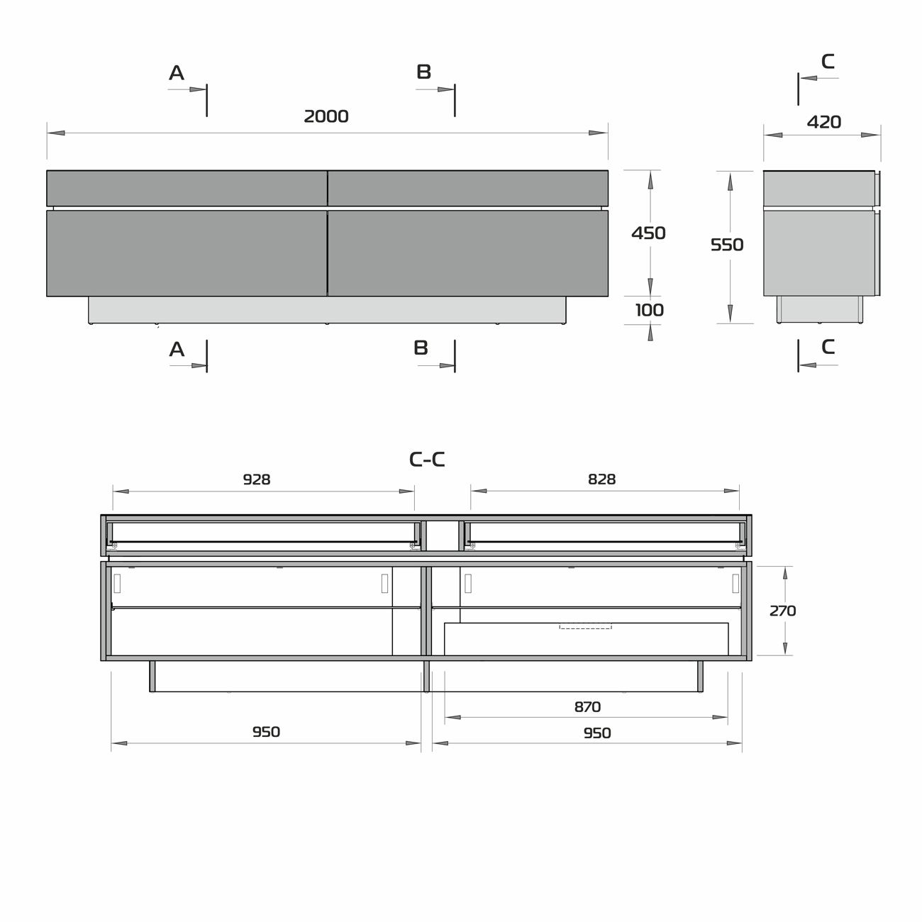 Тумба для тв metaldesign md blu