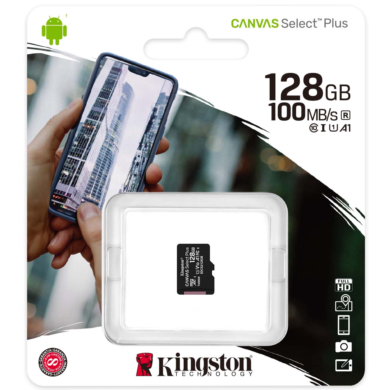 Купить Карта памяти microSDXC Kingston 128GB Canvas Select Plus  (SDCS2/128GBSP) в каталоге интернет магазина М.Видео по выгодной цене с  доставкой, отзывы, фотографии - Москва