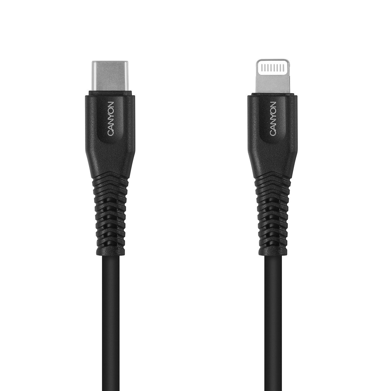 Изображение товара Кабель Canyon 1.2м MFI USB Type-C/Lightning Black (CNS-MFIC4B)