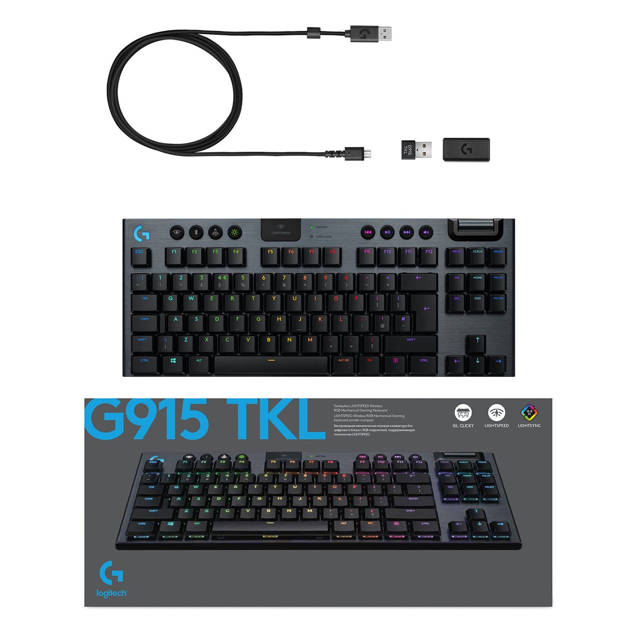 Купить Игровая клавиатура Logitech G915 TKL LIGHTSPEED Wireless RGB  (920-009536) (русская раскладка) в каталоге интернет магазина М.Видео по  выгодной цене с доставкой, отзывы, фотографии - Москва