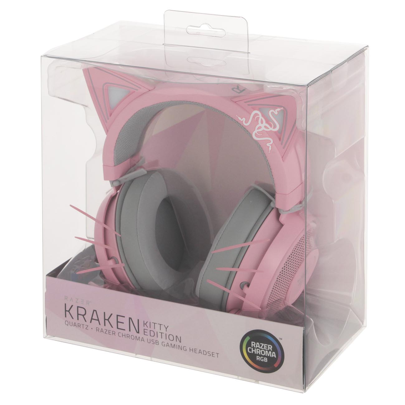 Купить Игровые наушники Razer Kraken Kitty Edition Quartz  (RZ04-02980200-R3M1) в каталоге интернет магазина М.Видео по выгодной цене  с доставкой, отзывы, фотографии - Москва