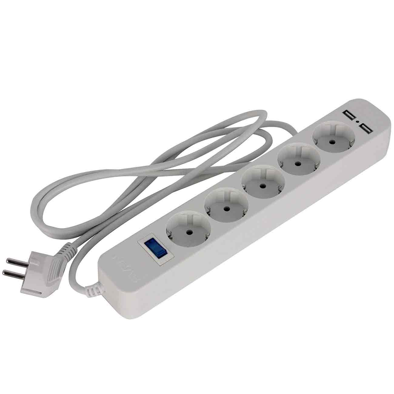 Изображение товара Сетевой фильтр Sven SF-05LU White (1.8м, 5 евророзеток, 2*USB-порта)