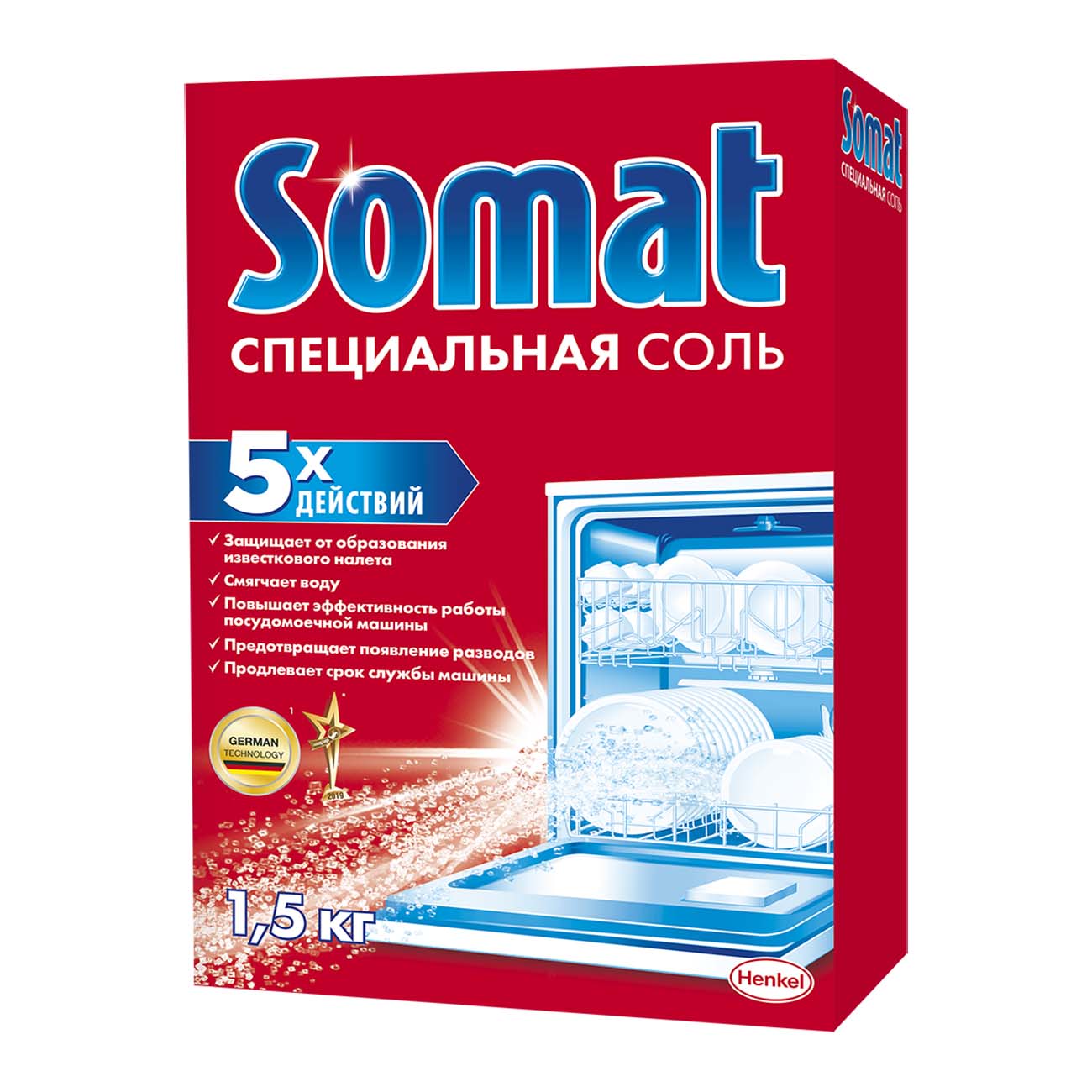 Купить Соль посудомоечной машины Somat 1,5кг в каталоге интернет магазина  М.Видео по выгодной цене с доставкой, отзывы, фотографии - Москва