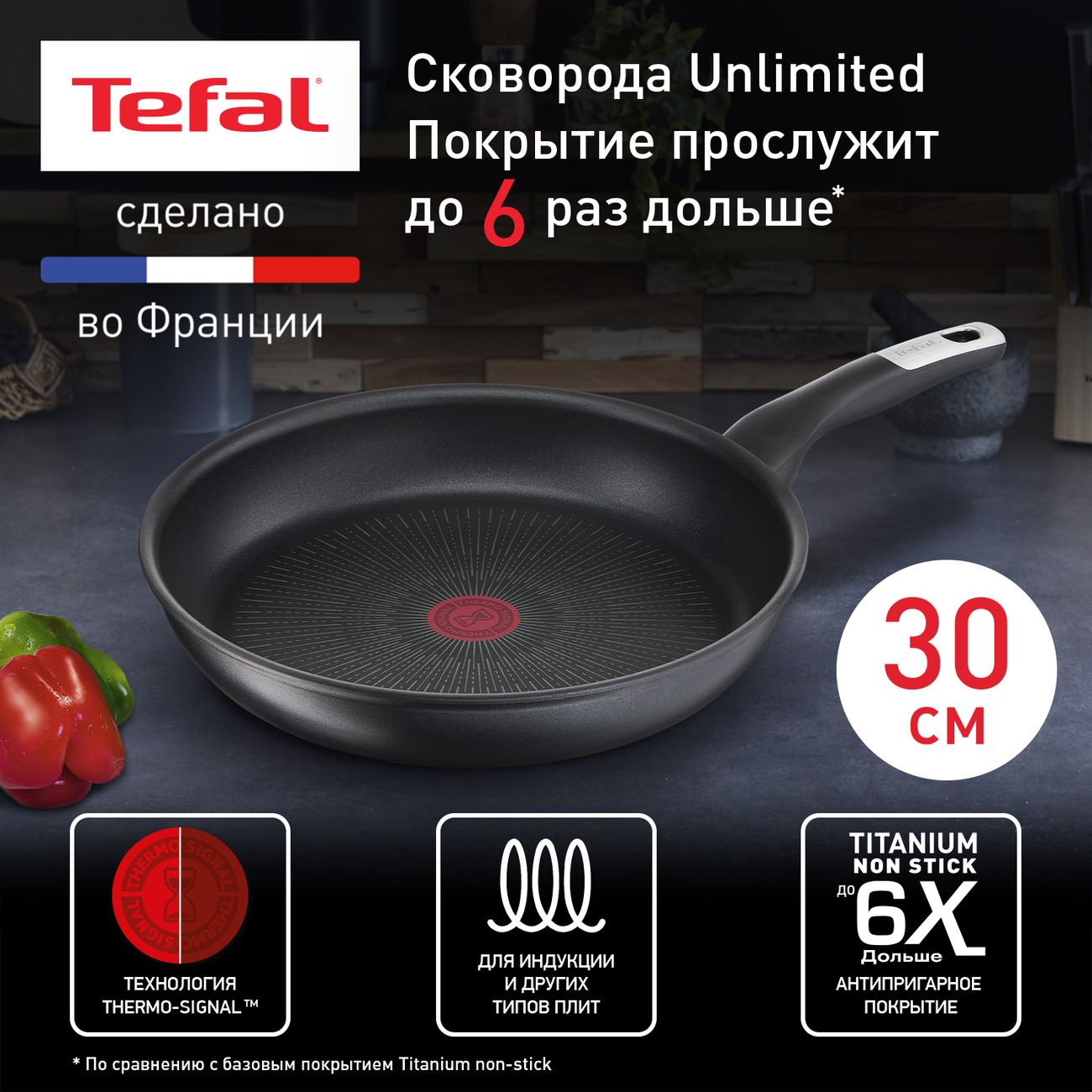 Tefal unlimited 24 см. Сковорода Tefal 28 Unlimited. Tefal Unlimited g2551972.