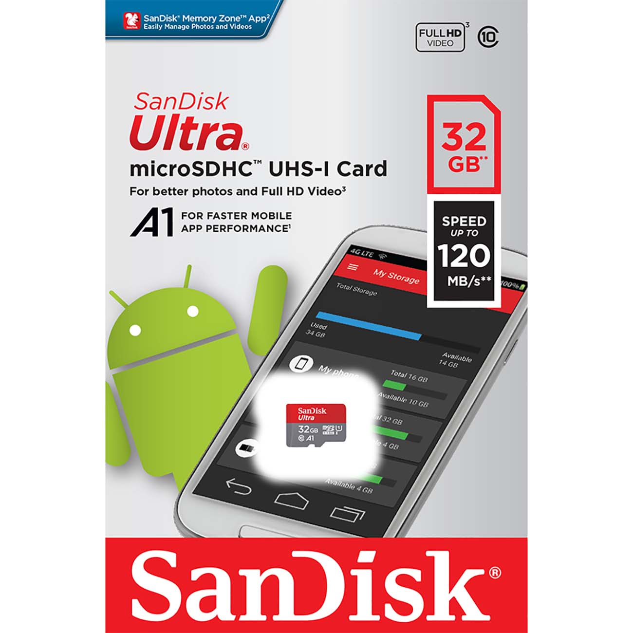 Купить Карта памяти MicroSD SanDisk Ultra 32GB UHS-I (SDSQUA4-032G-GN6MN) в  каталоге интернет магазина М.Видео по выгодной цене с доставкой, отзывы,  фотографии - Москва