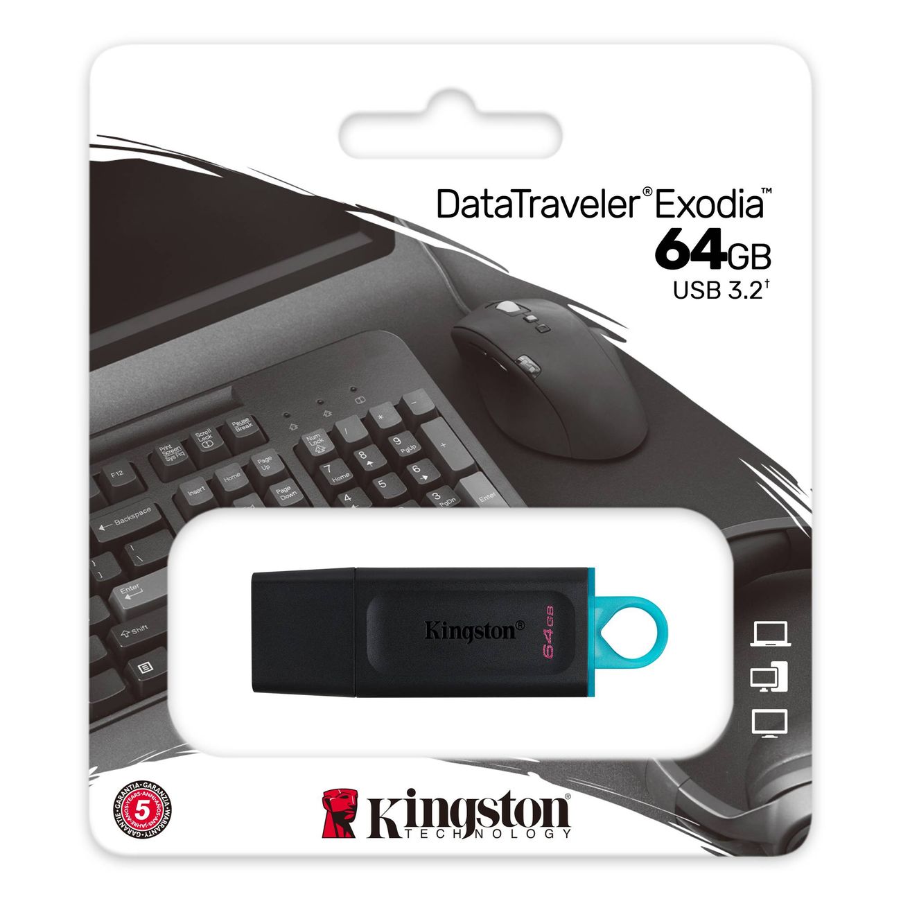 Флеш-диск Kingston DataTraveler Exodia 64GB USB3.2 Black (DTX/64GB)