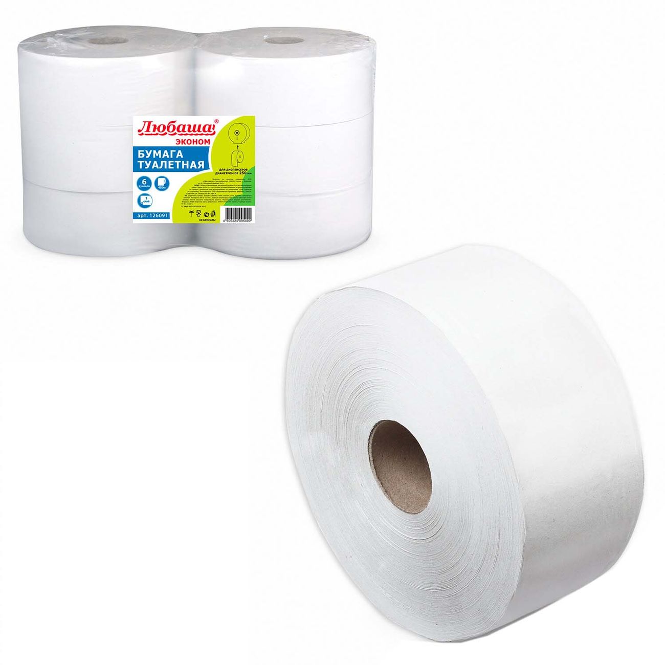 Изображение товара Туалетная бумага Любаша 126091