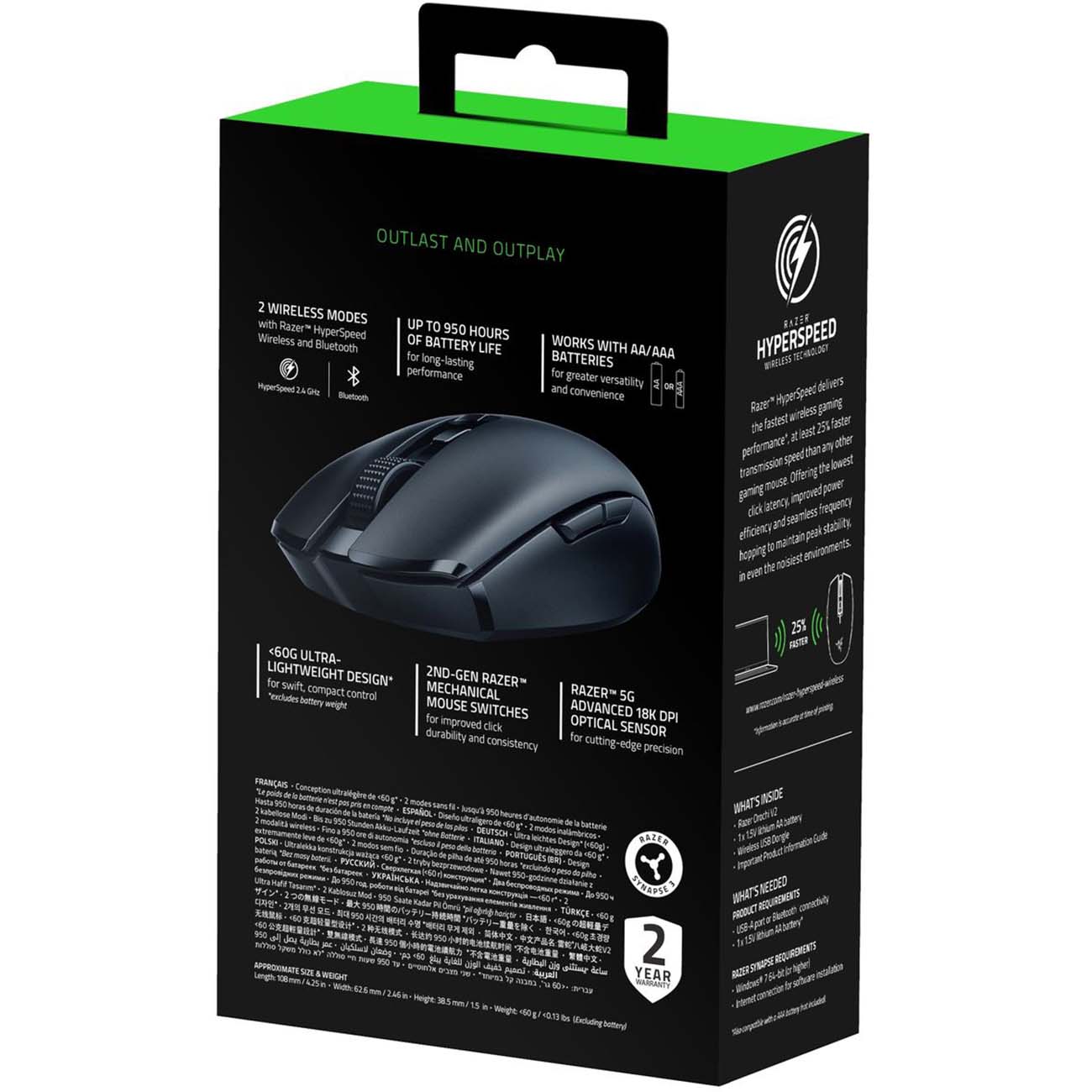 Купить Игровая мышь Razer Orochi V2 Black (RZ01-03730100-R3G1) в каталоге  интернет магазина М.Видео по выгодной цене с доставкой, отзывы, фотографии  - Москва