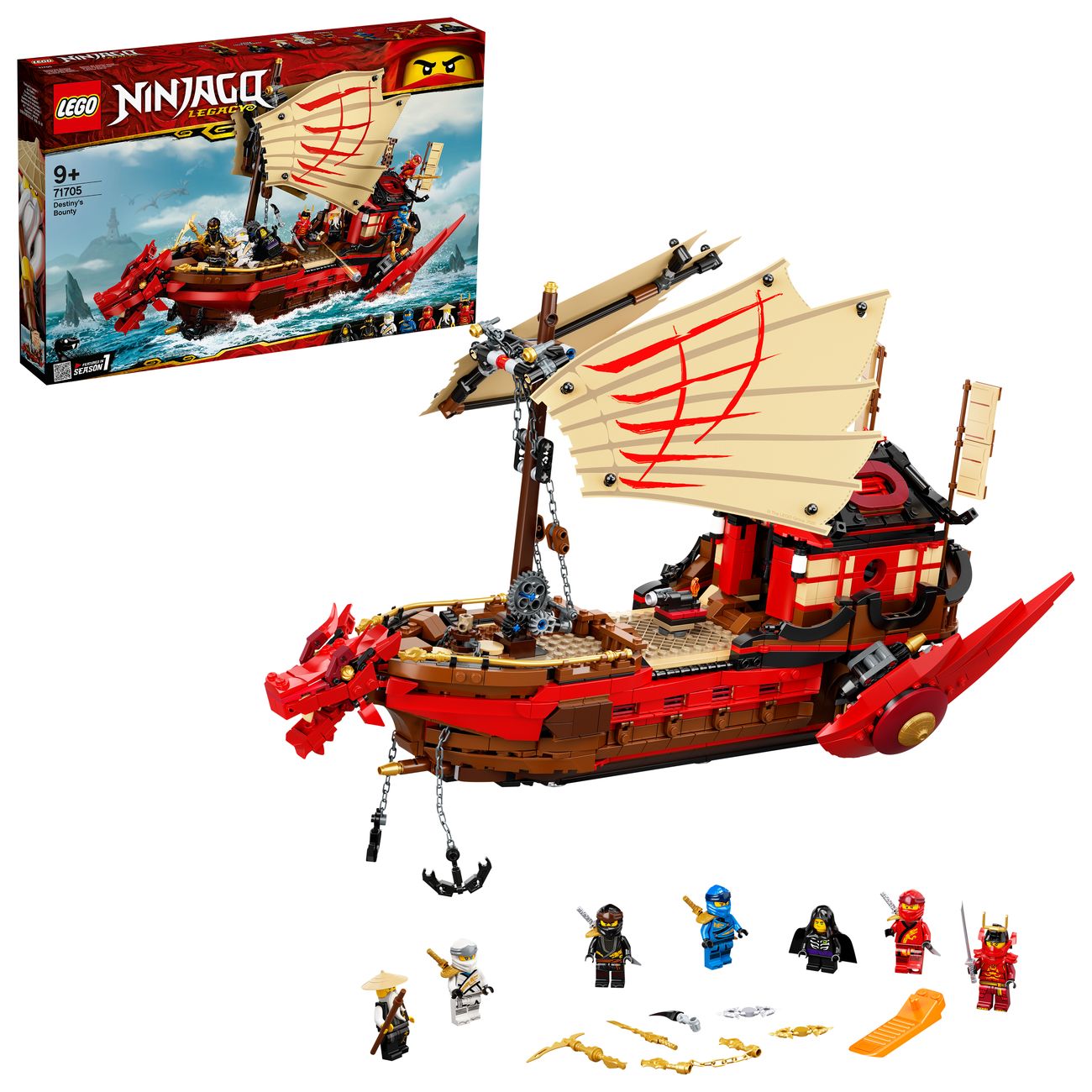 Купить Конструктор детский Lego Ninjago Летающий корабль Мастера Ву (71705)  в каталоге интернет магазина М.Видео по выгодной цене с доставкой, отзывы,  фотографии - Москва