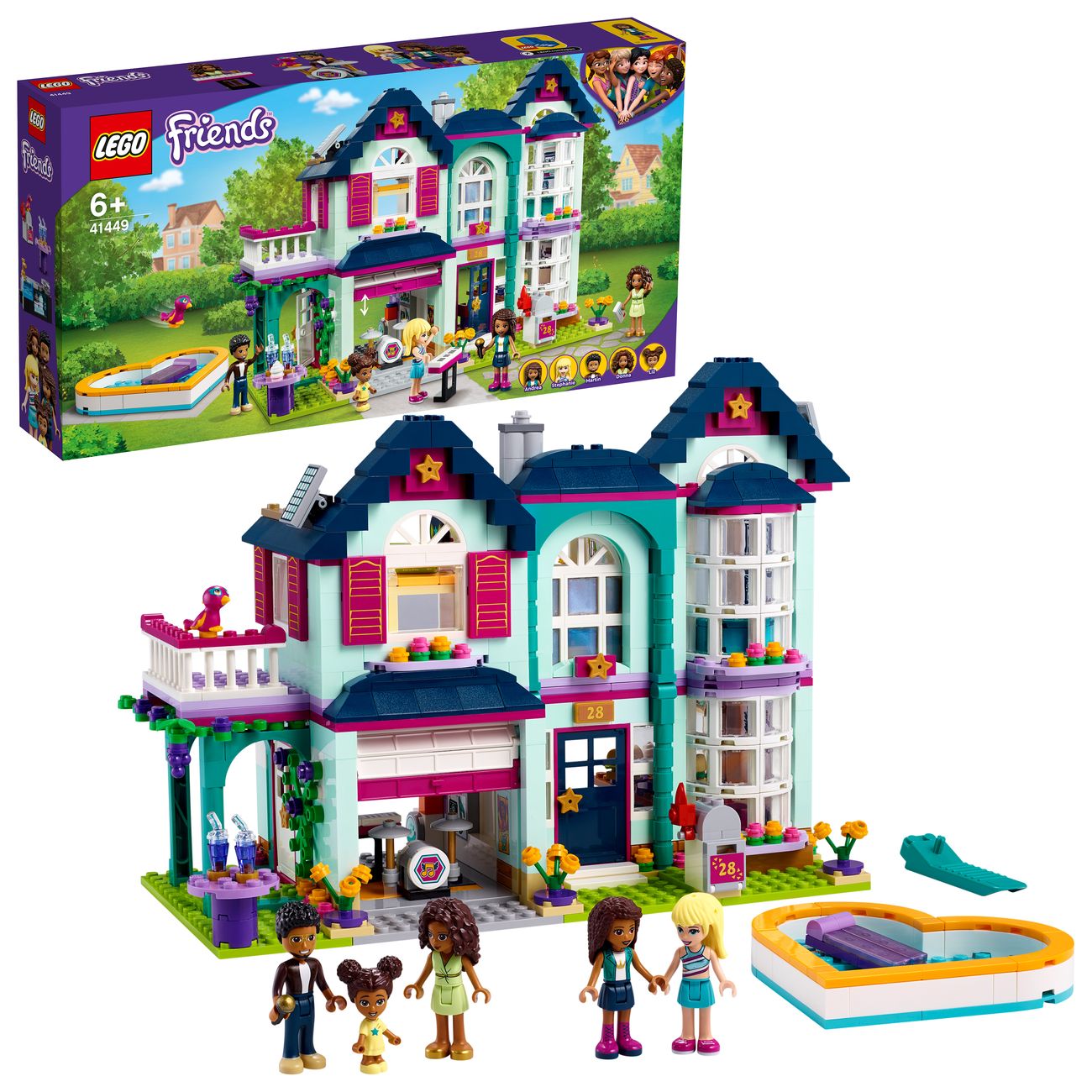 Купить Конструктор детский Lego FRIENDS Дом семьи Андреа (41449) в каталоге  интернет магазина М.Видео по выгодной цене с доставкой, отзывы, фотографии  - Москва